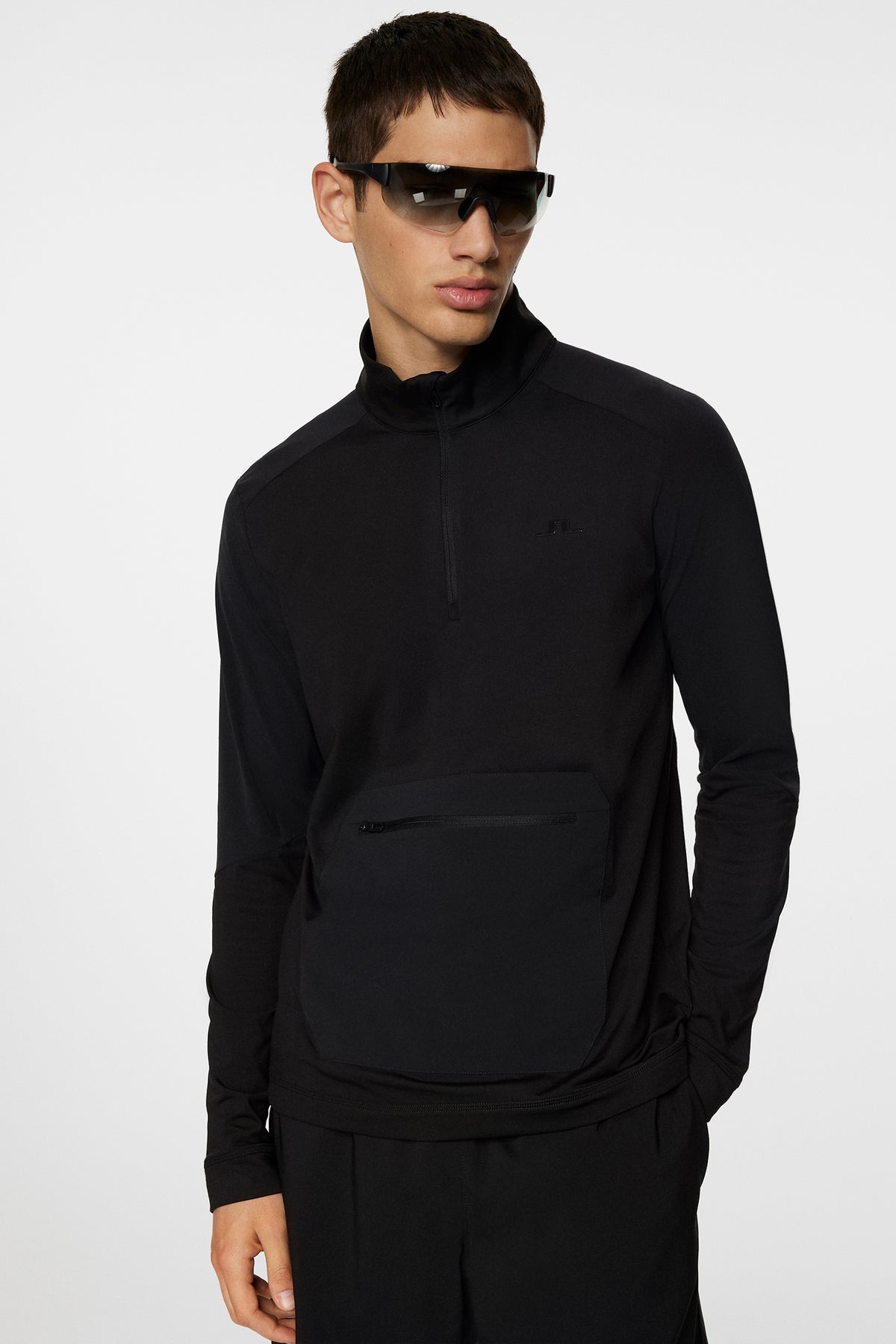 Matias Zip Mid Layer in Black by J.Lindeberg