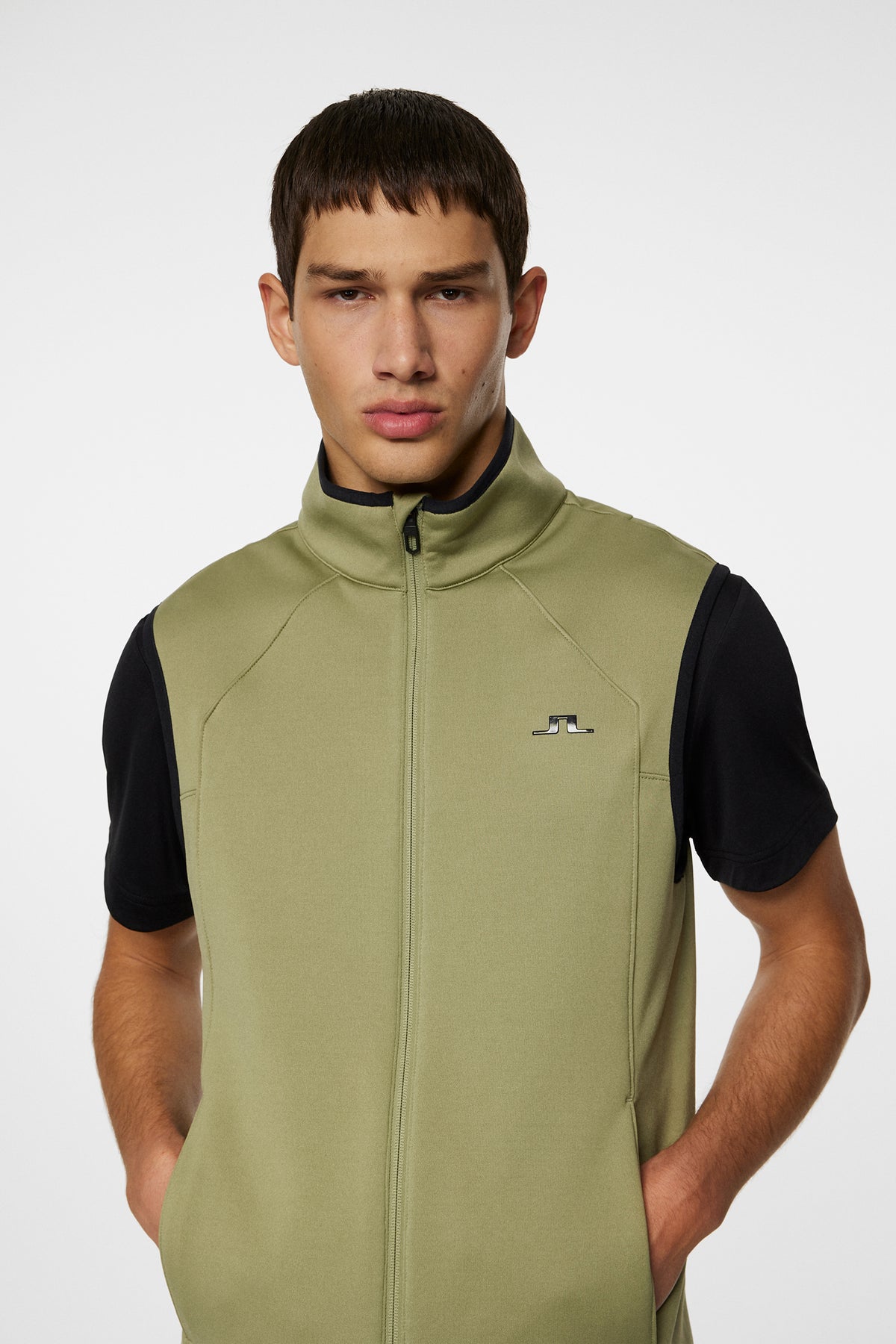 Santino Polartec Vest in Oil Green by J.Lindeberg