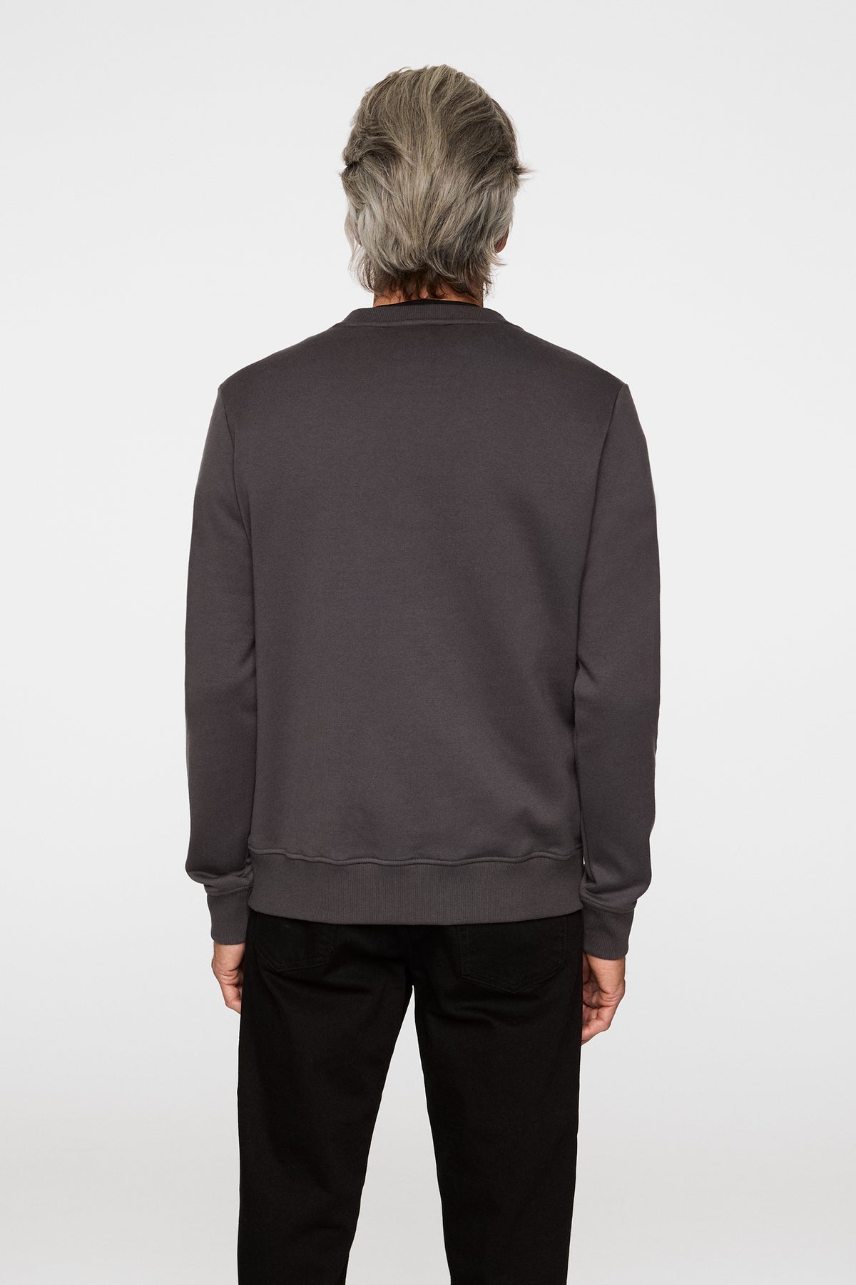 Alpha Crew Neck in Asphalt by J.Lindeberg