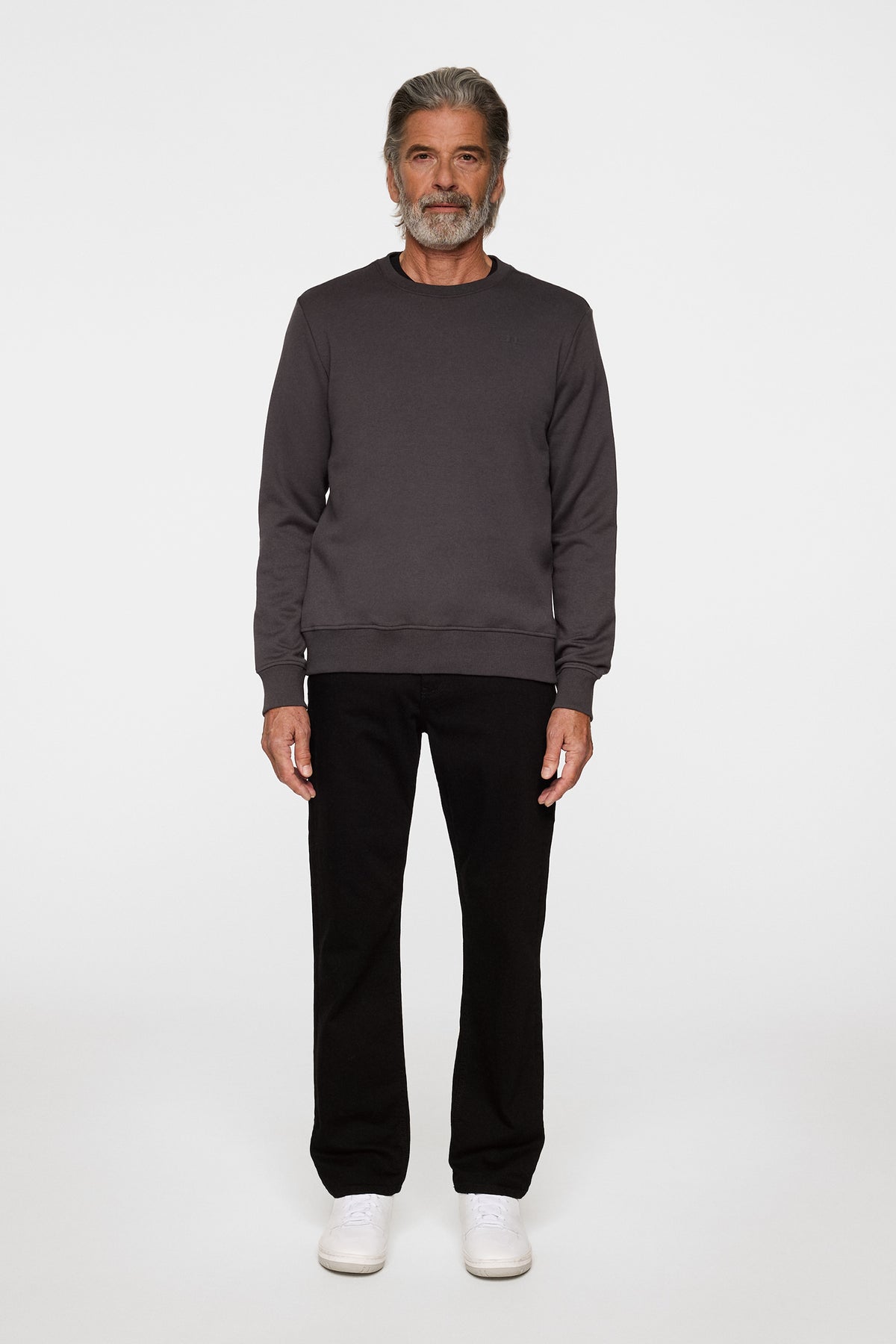 Alpha Crew Neck in Asphalt by J.Lindeberg