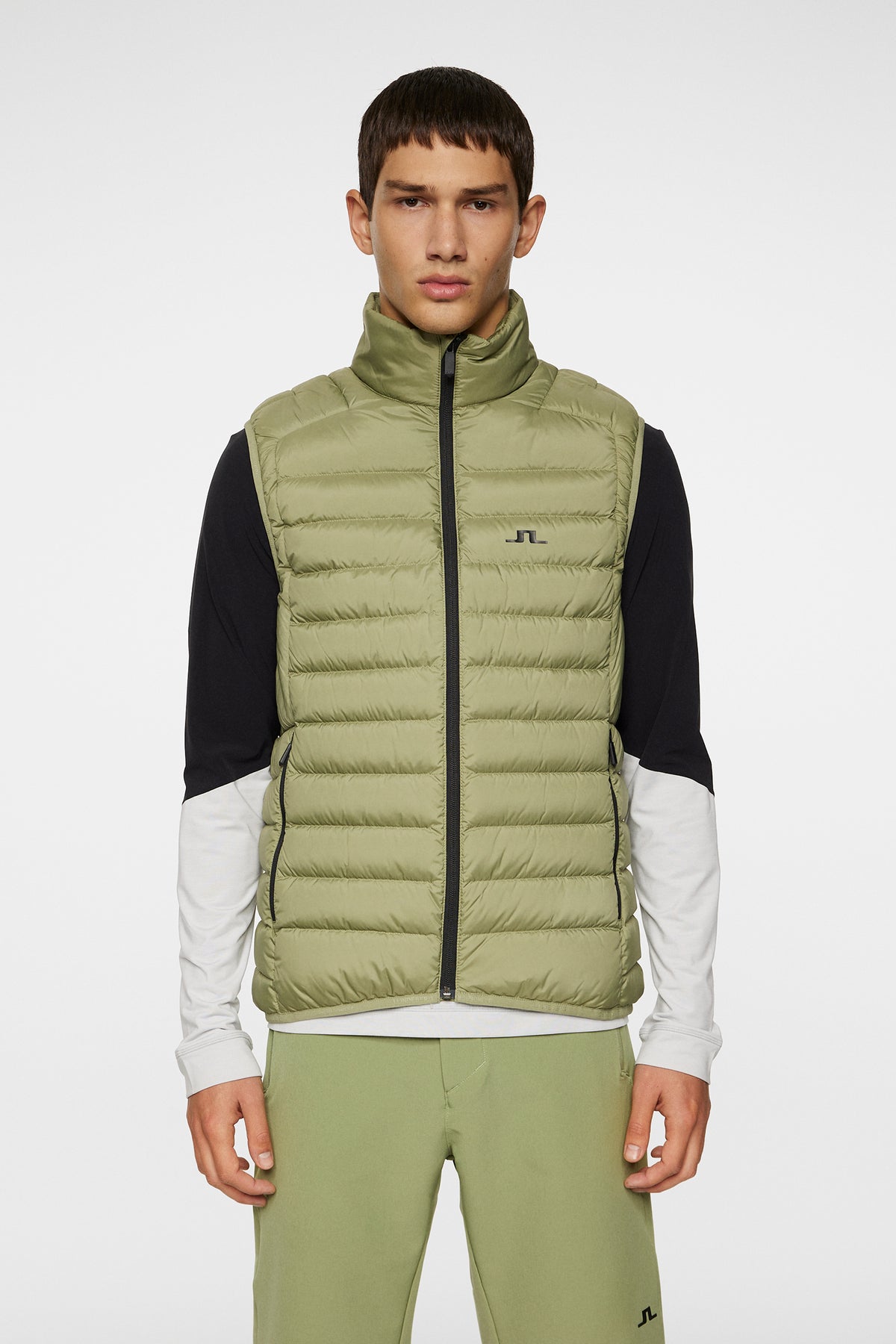 Oden Light Down Vest in Oil Green by J.Lindeberg
