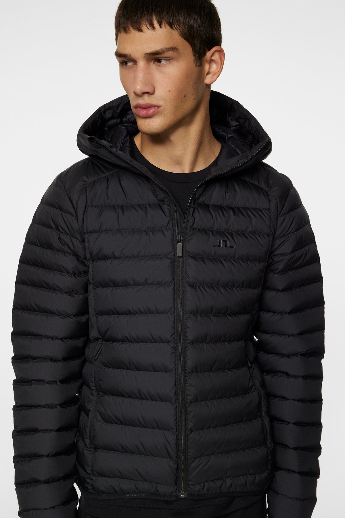 Oden Light Down Hood in Black by J.Lindeberg