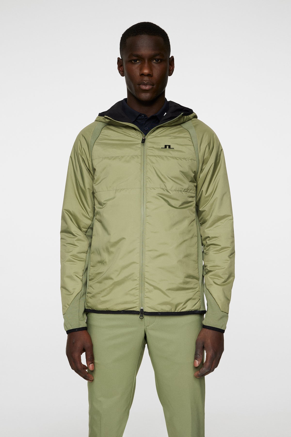Scott Hybrid Hood in Oil Green by J.Lindeberg