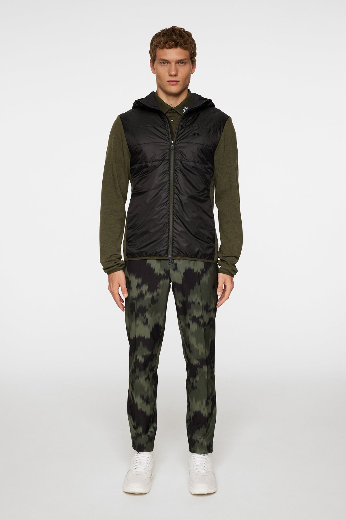 Gregory Hybrid Hood in Forest Green by J.Lindeberg