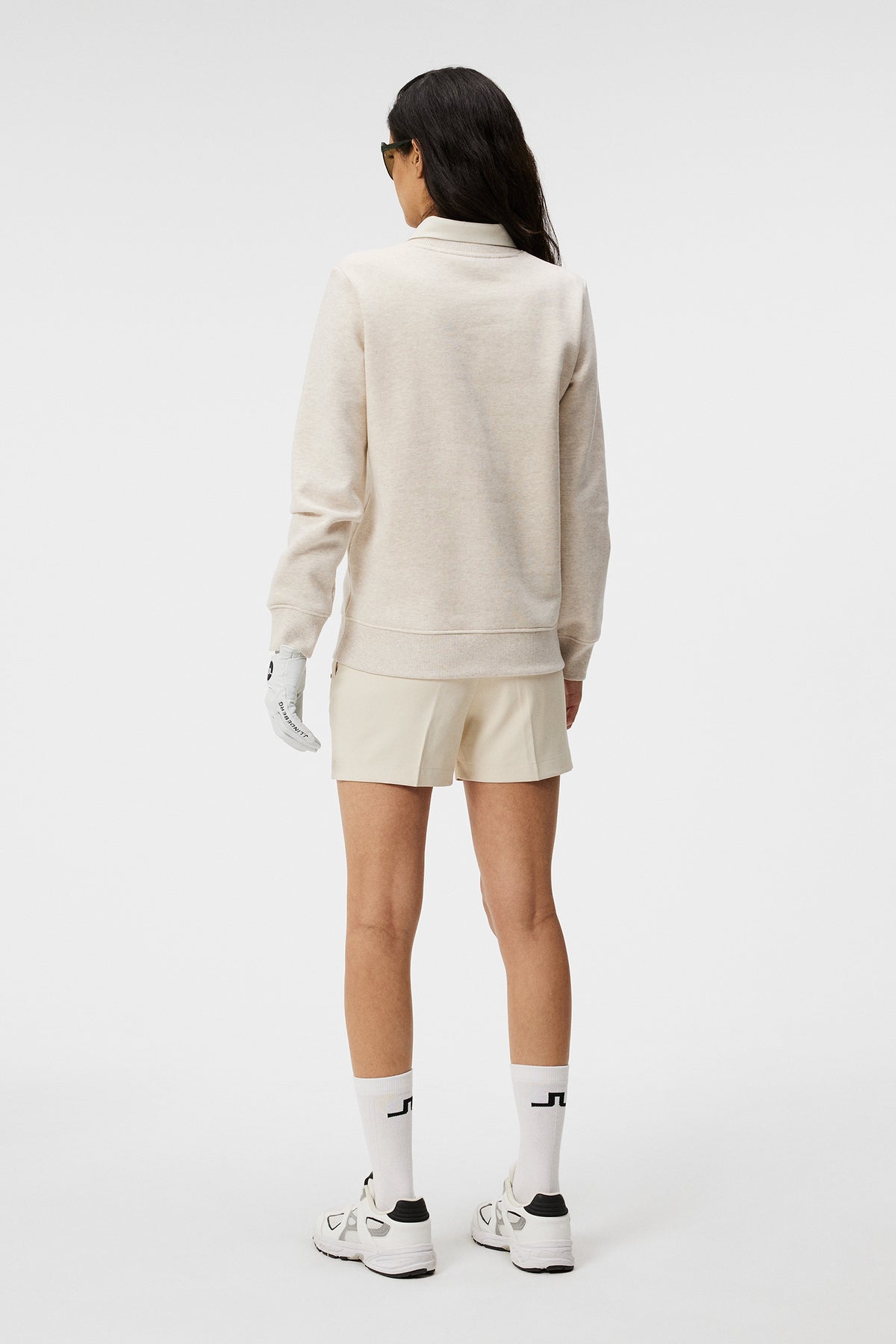 W Alpha Crew Neck in Beige Melange by J.Lindeberg