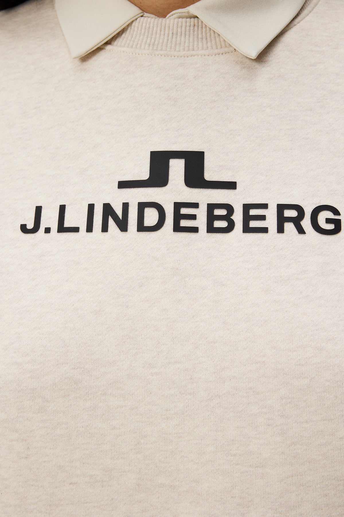 W Alpha Crew Neck in Beige Melange by J.Lindeberg