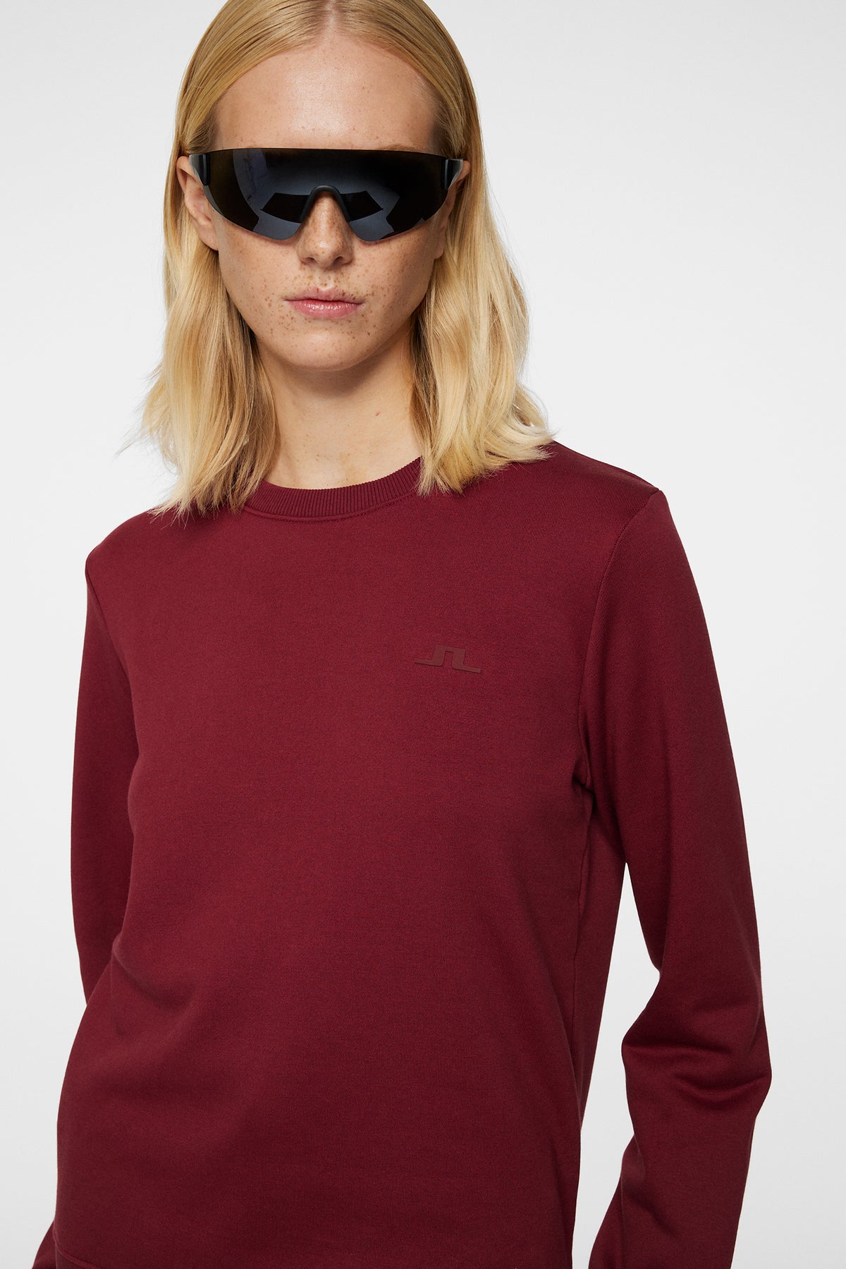W Alpha Crew Neck in Cabernet by J.Lindeberg