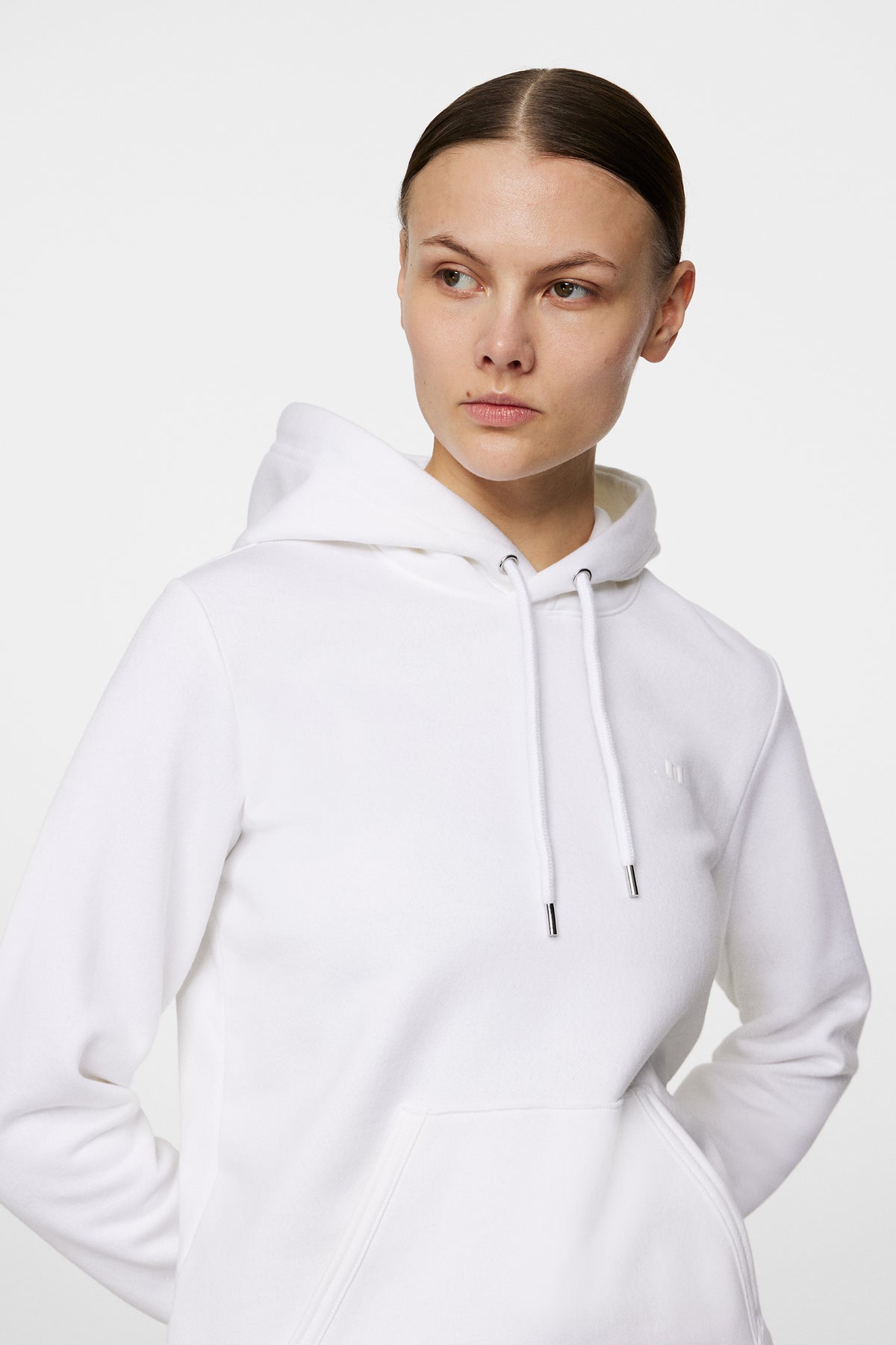 W Alpha Hood in White by J.Lindeberg