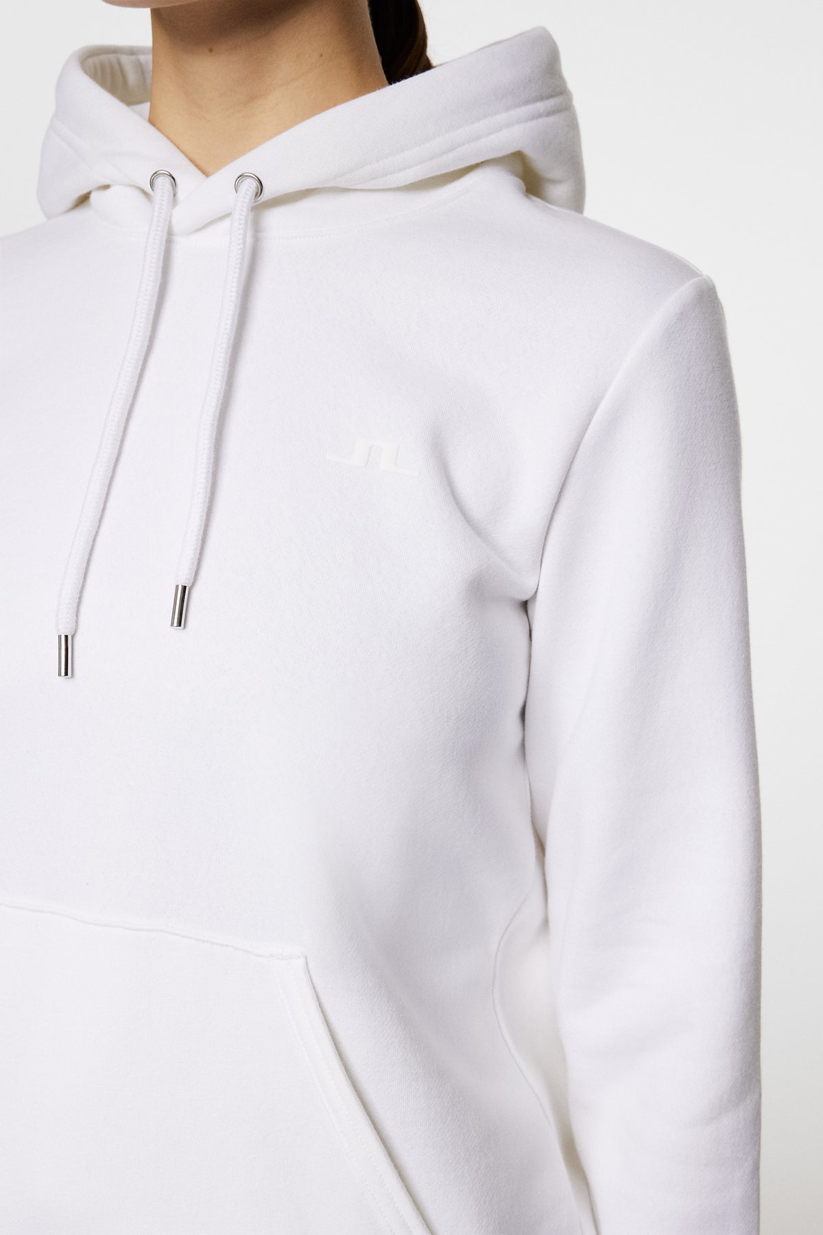 W Alpha Hood in White by J.Lindeberg