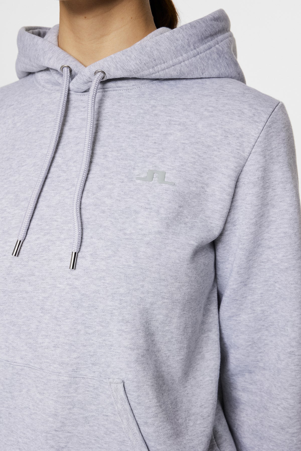 W Alpha Hood in Light Grey Melange by J.Lindeberg