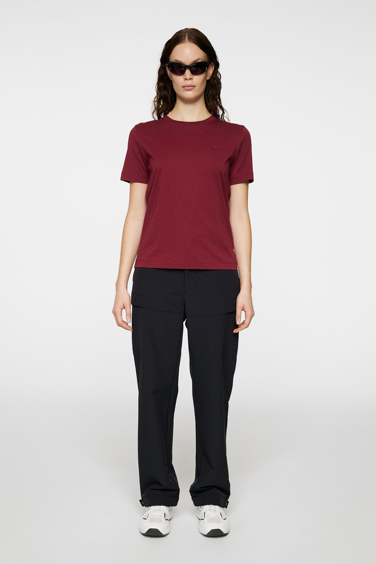 W Alpha T-shirt in Cabernet by J.Lindeberg