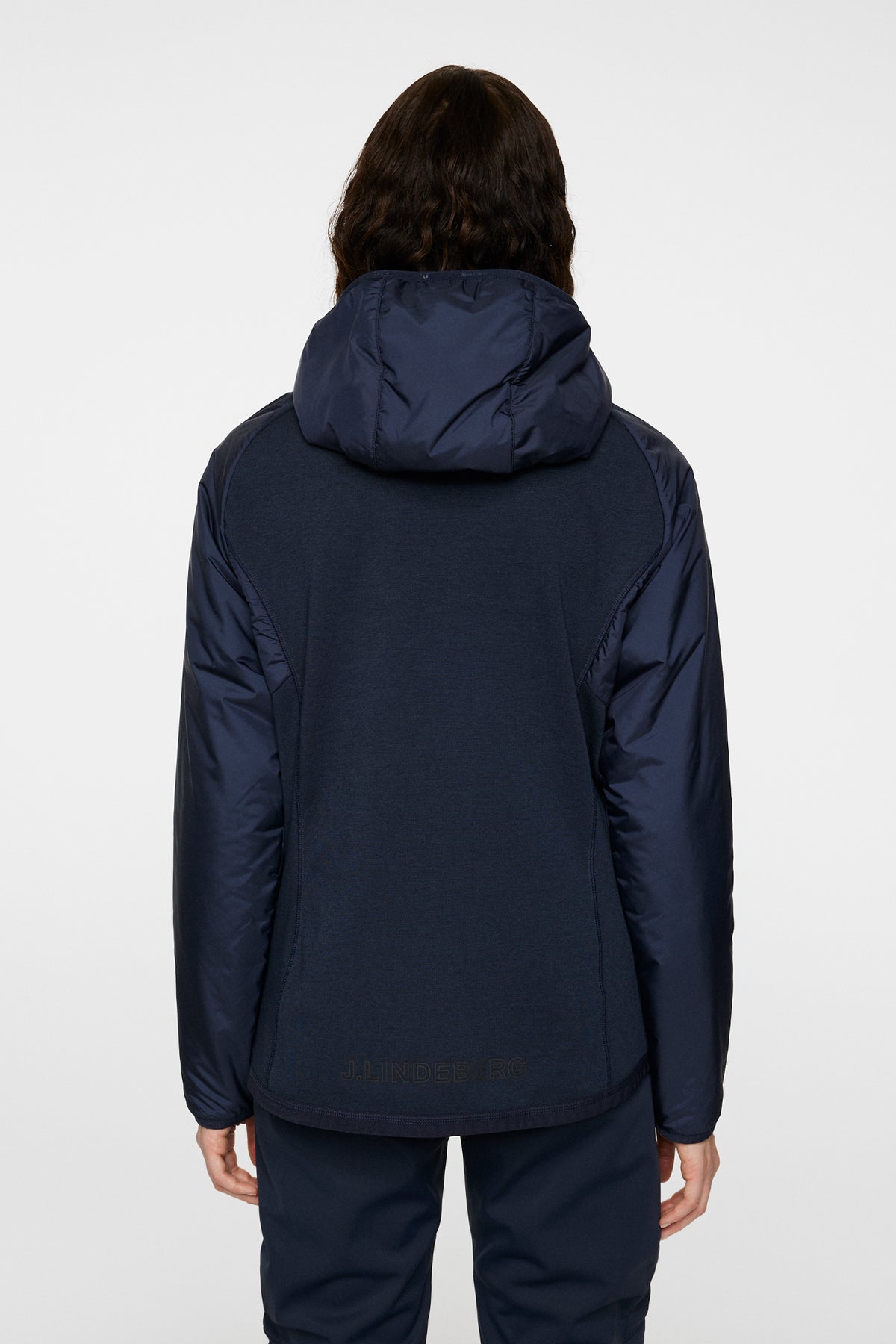 Shona Hybrid Hood Jacket in JL Navy by J.Lindeberg