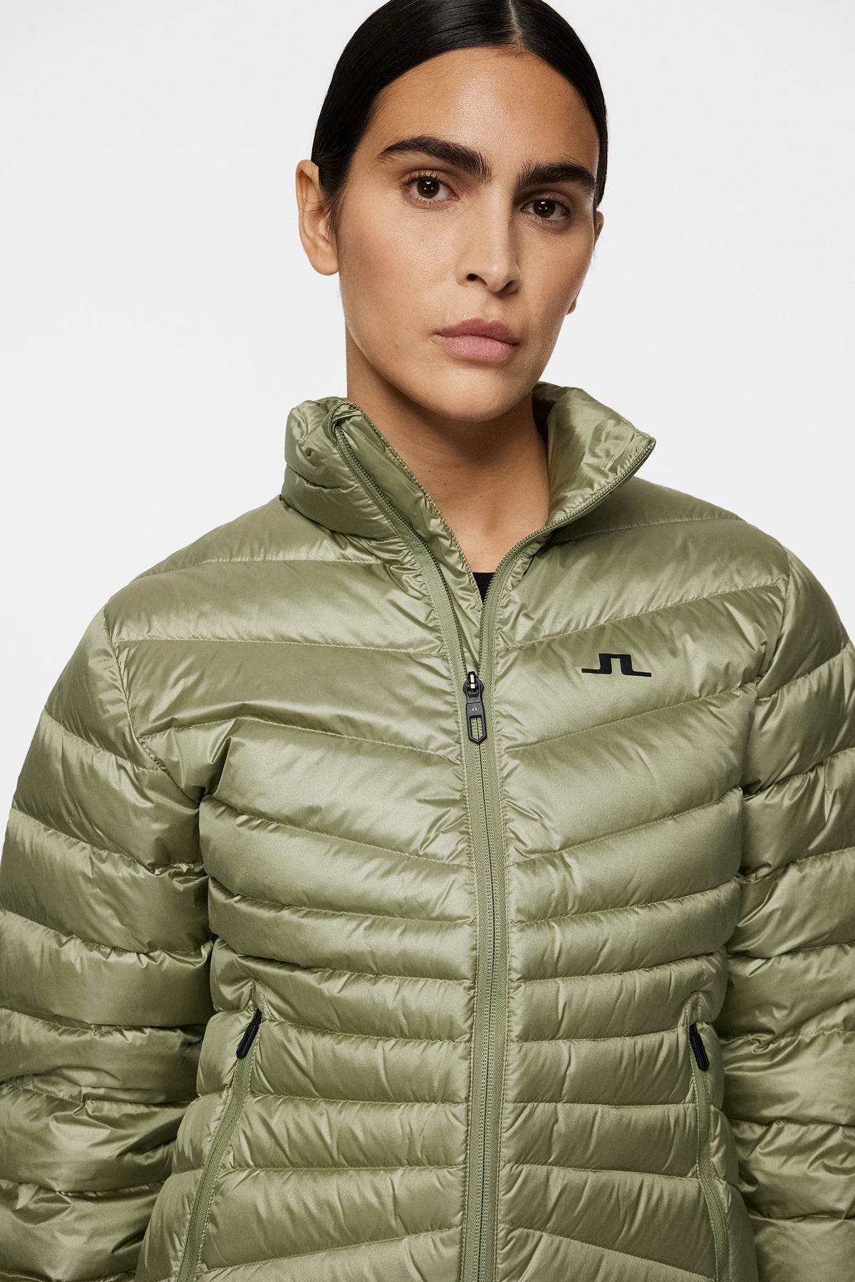 Lara Light Down Jacket in Oil Green by J.Lindeberg