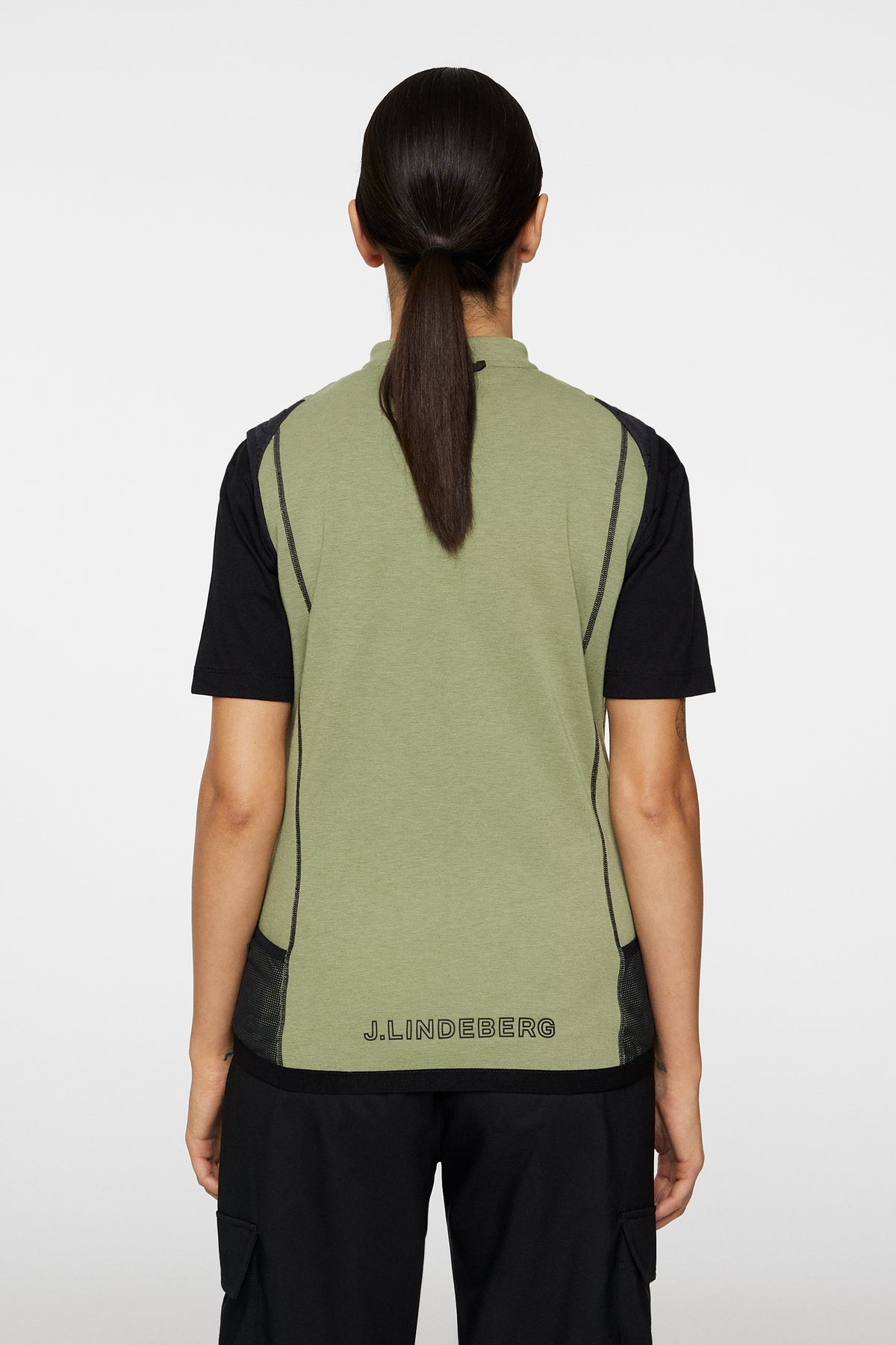 Sanaa Hybrid Vest in Oil Green by J.Lindeberg