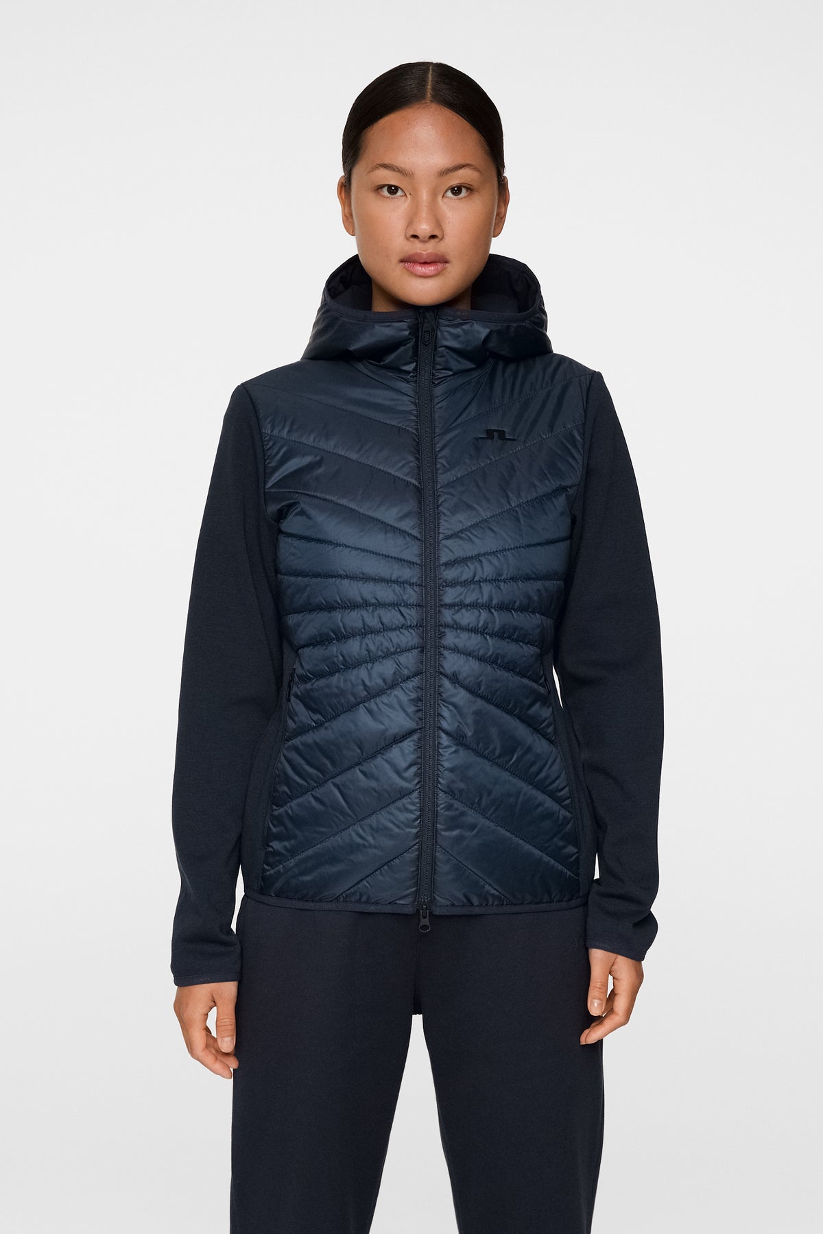 Gemma Hybrid Hood in JL Navy by J.Lindeberg