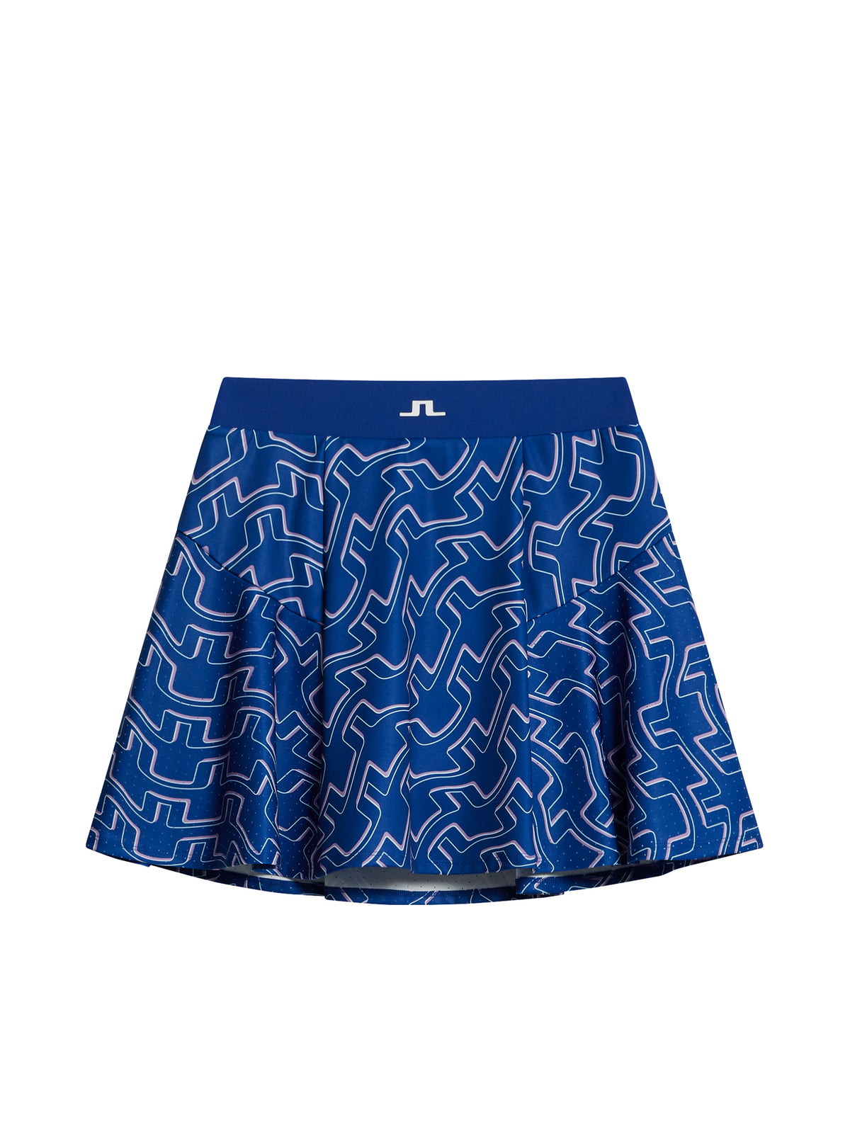 Jane Print Skirt in Outline Bridge Wave Blue by J.Lindeberg