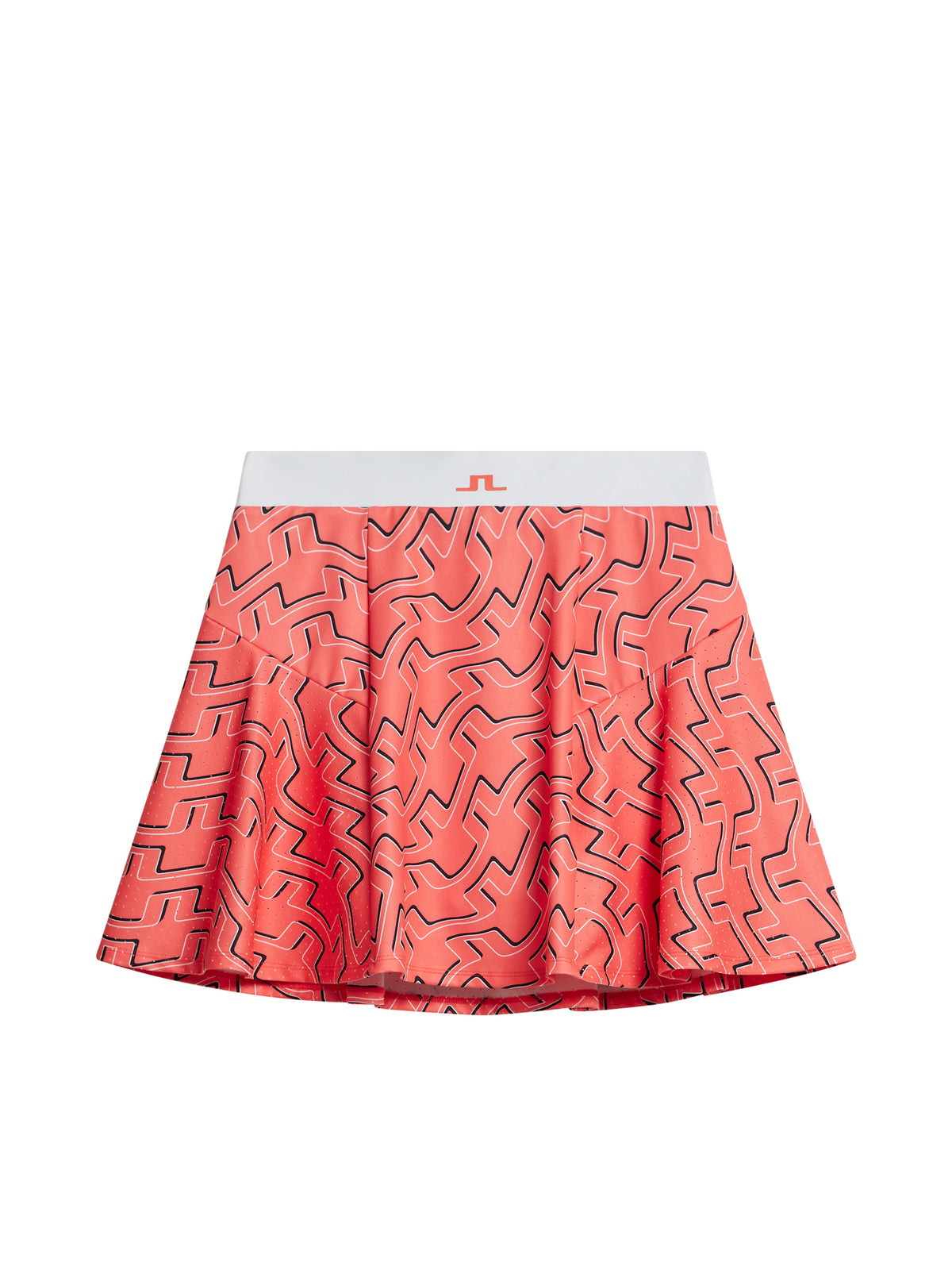 Jane Print Skirt in Outline Bridge Wave Coral by J.Lindeberg