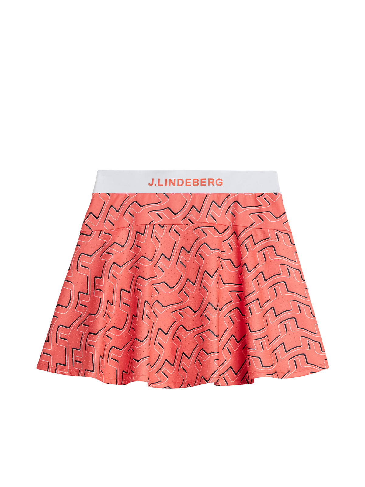 Jane Print Skirt in Outline Bridge Wave Coral by J.Lindeberg