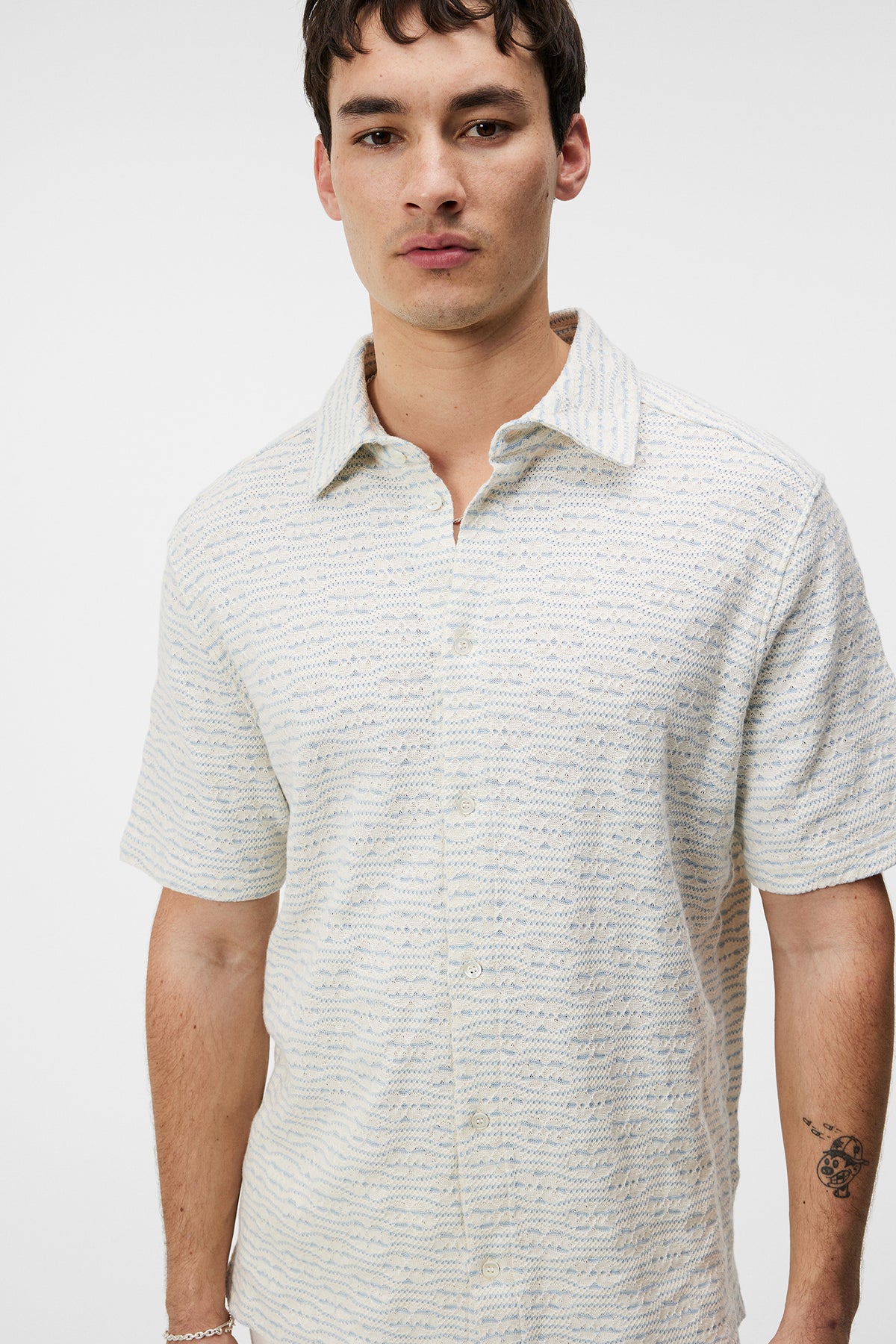 Torpa Structure Shirt in Chambray Blue by J.Lindeberg