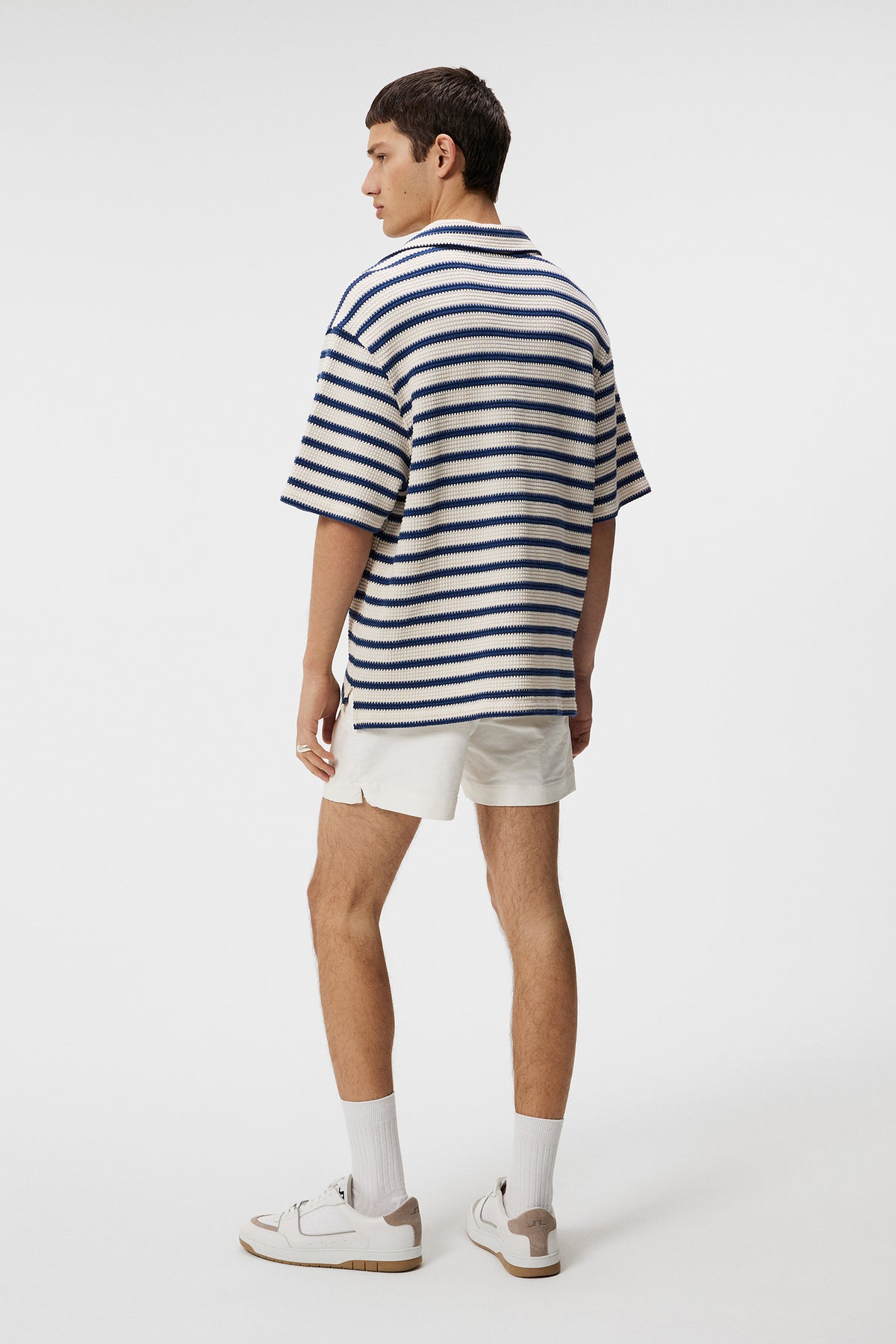Tiro Resort Stripe Shirt in Estate Blue by J.Lindeberg