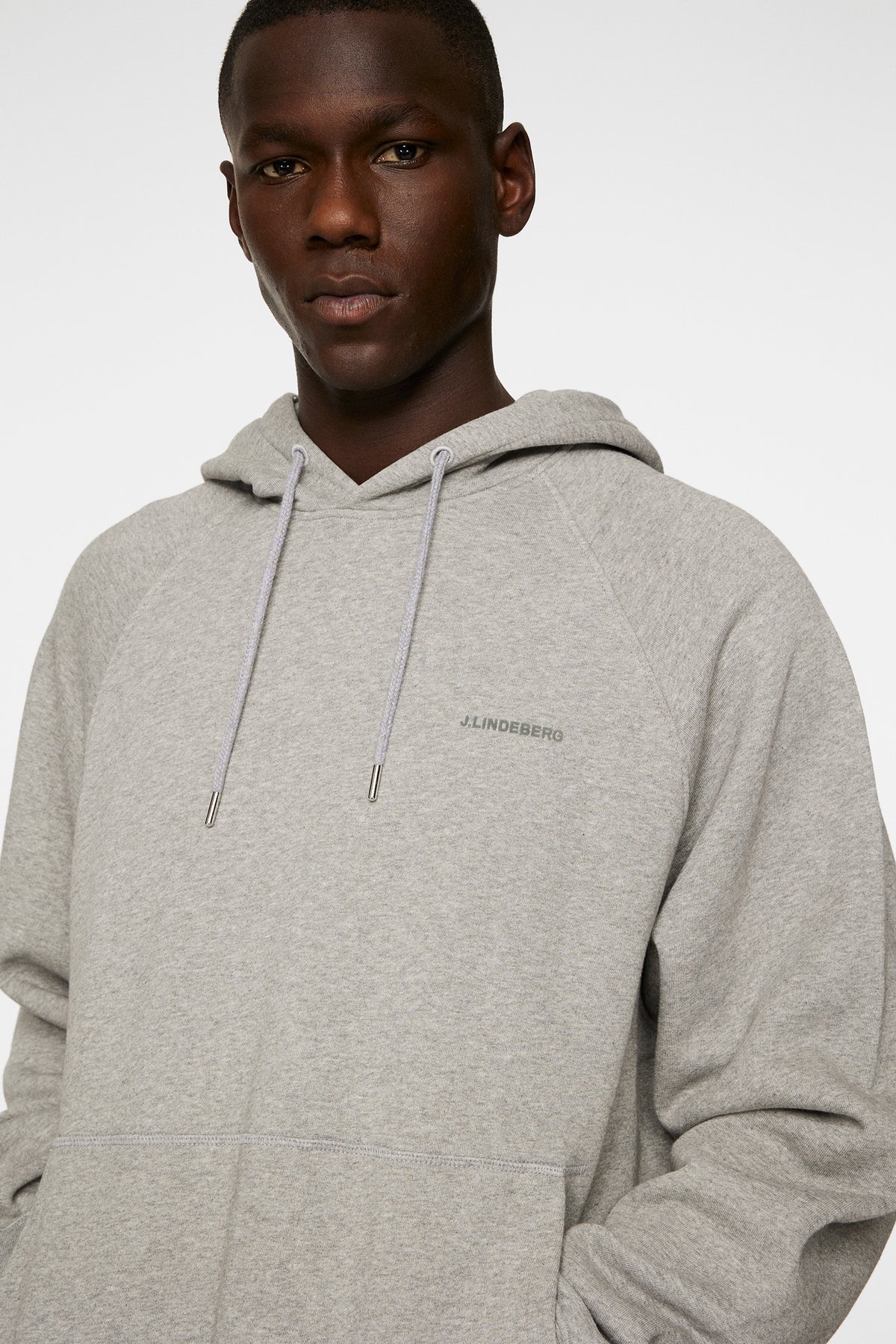Callan Hoodie in Light Grey Melange by J.Lindeberg
