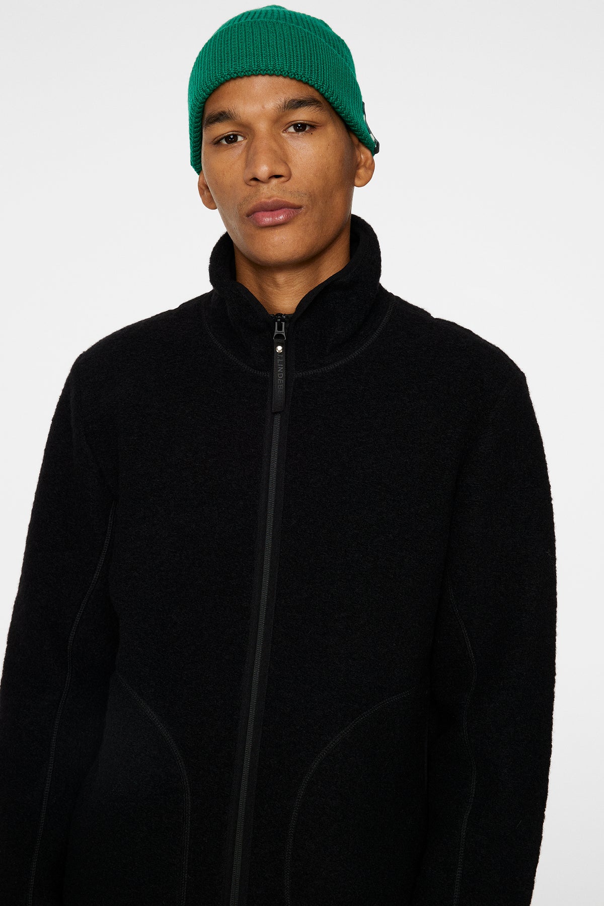Dustin Wool Fleece Jacket in Black by J.Lindeberg