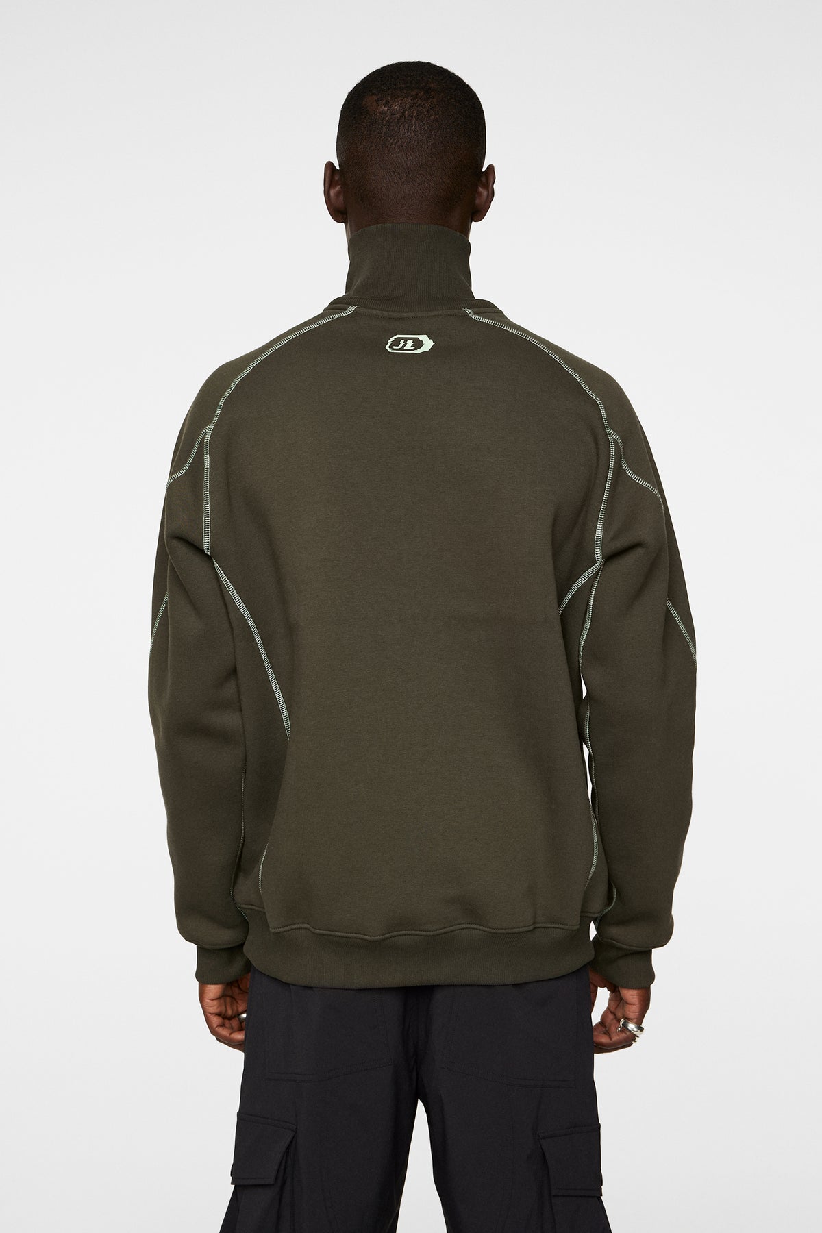 Canter Quarter Zip Sweat in Forest Green by J.Lindeberg