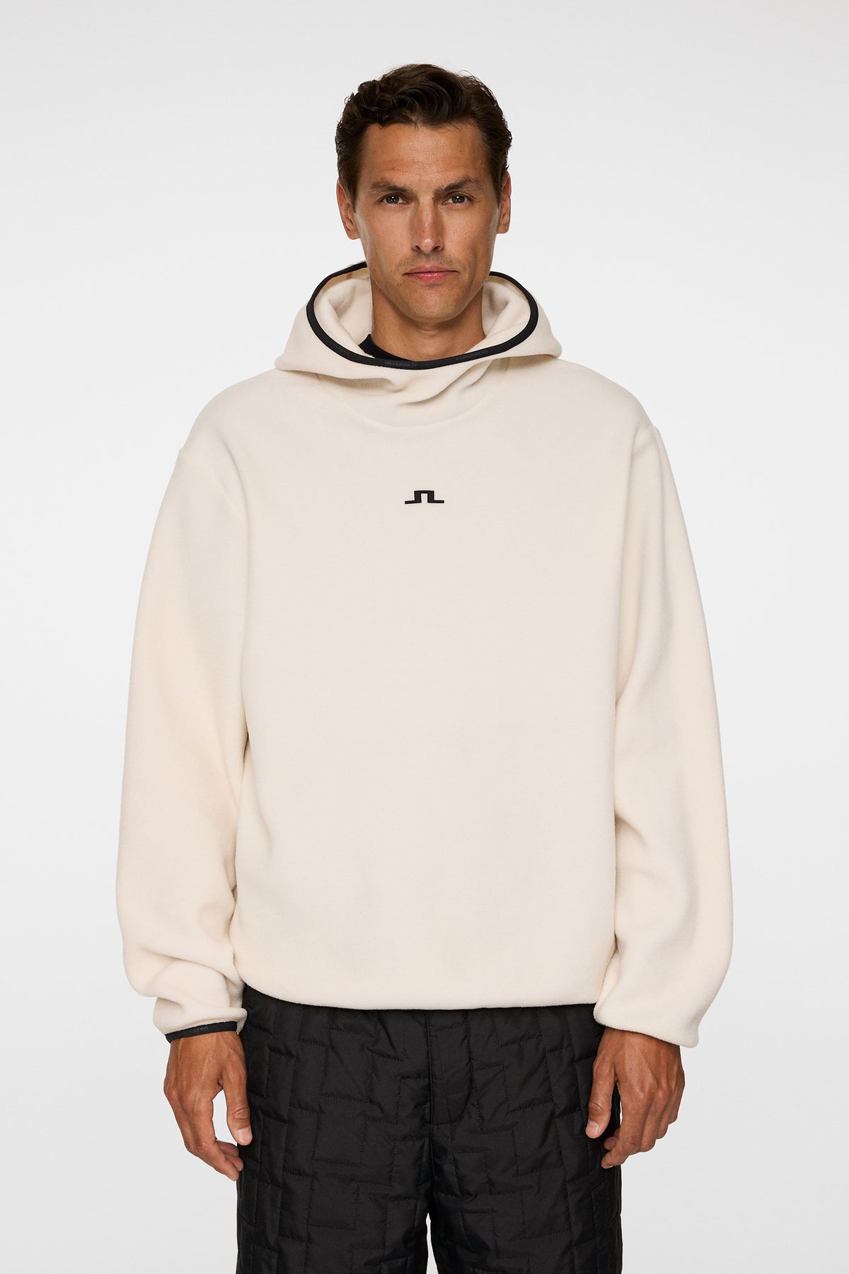 Como Fleece hoodie in Moonbeam by J.Lindeberg