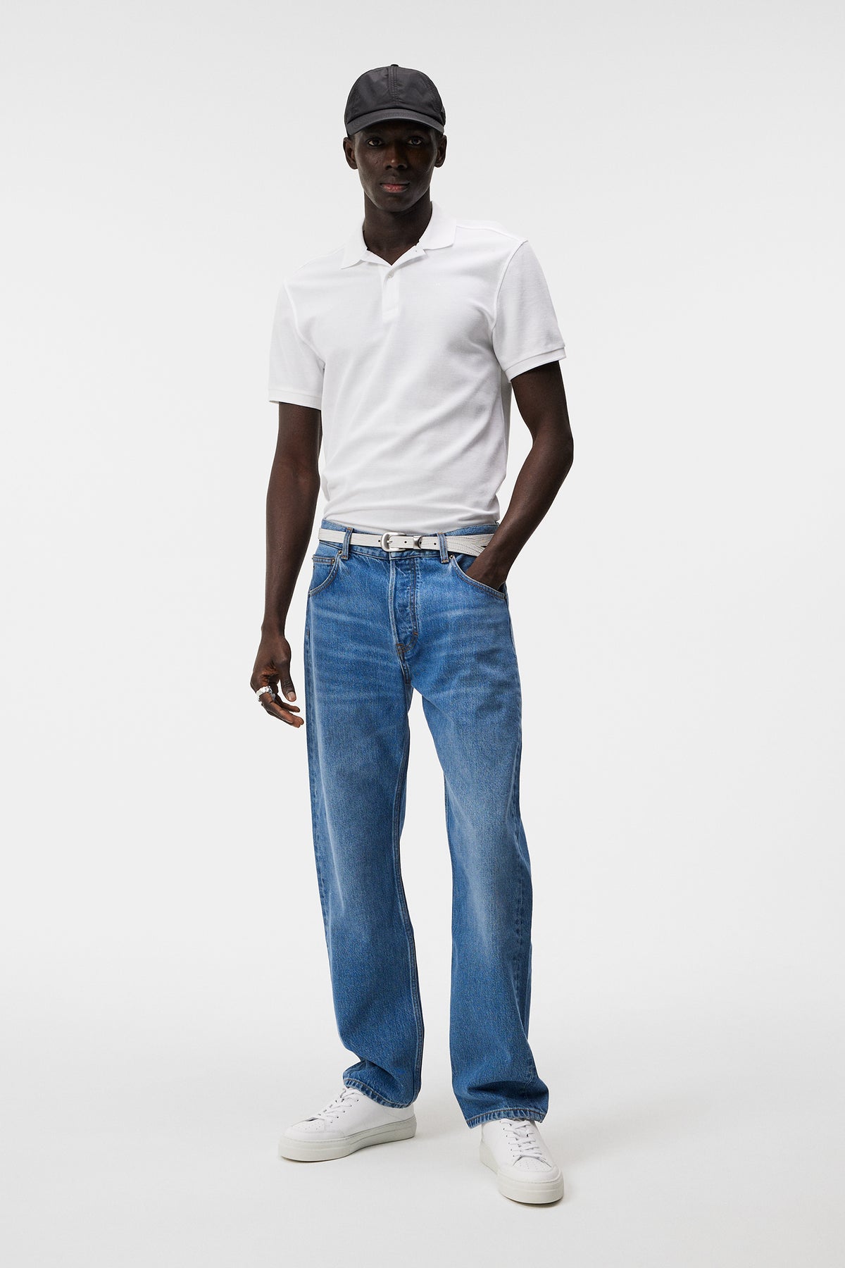Troy Pique Polo Shirt in White by J.Lindeberg