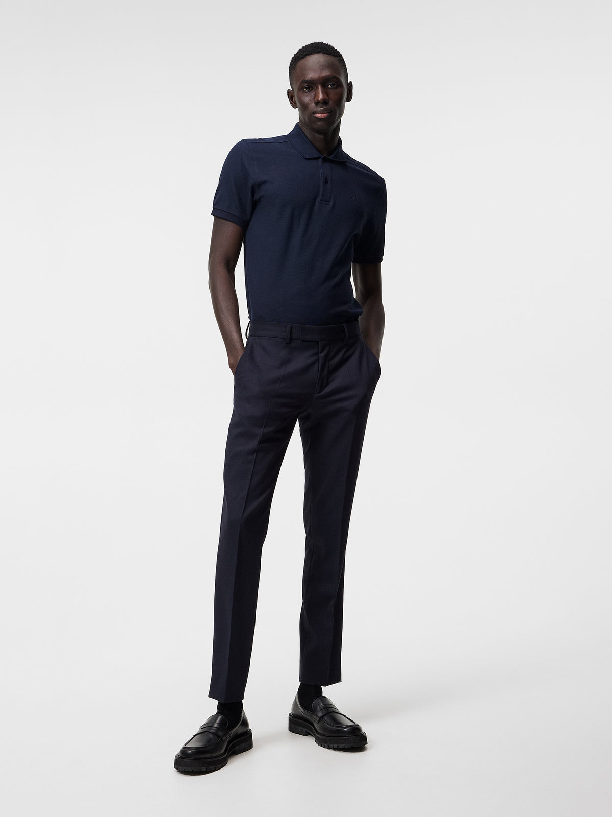 Troy Pique Polo Shirt in JL Navy by J.Lindeberg