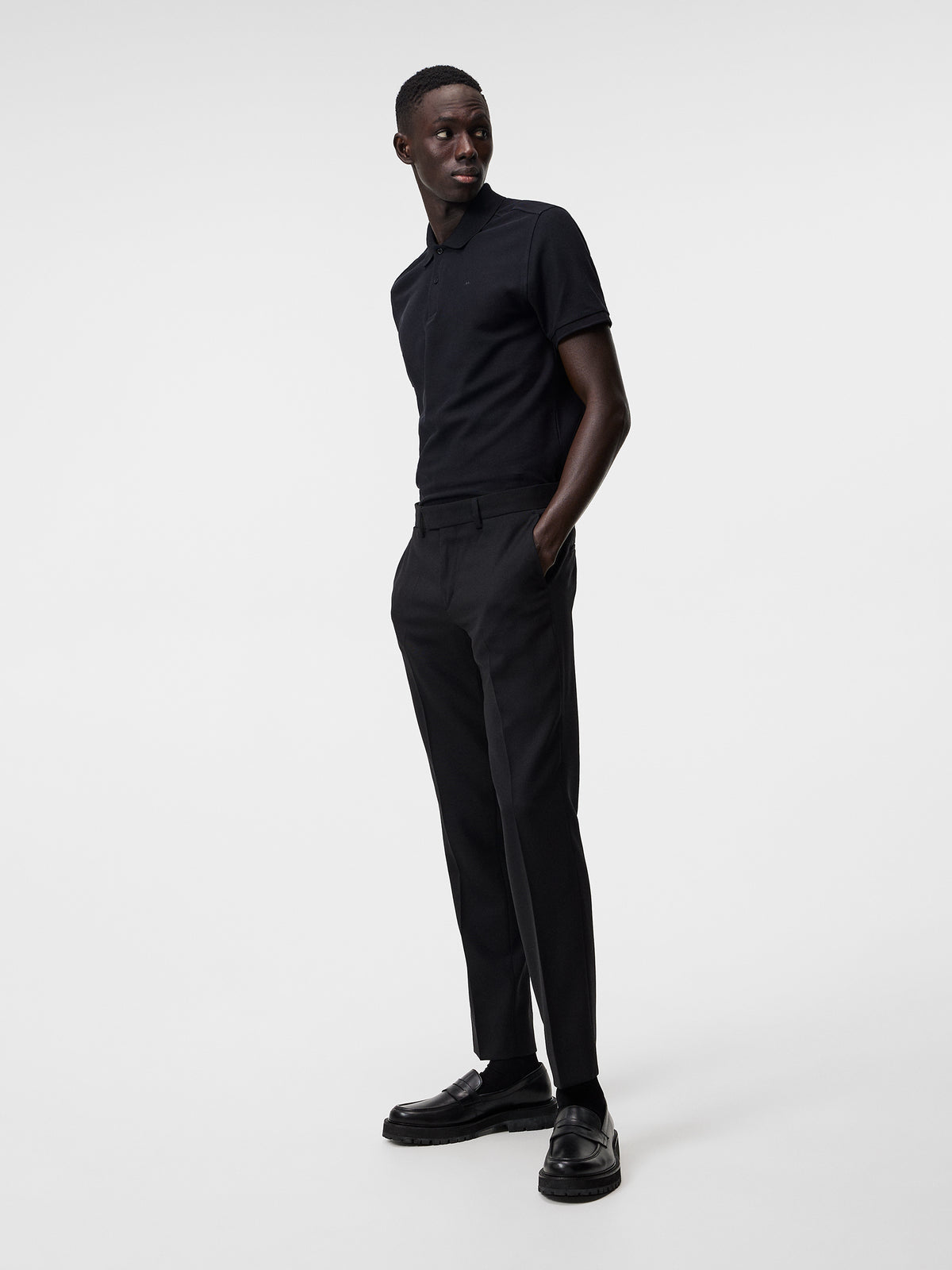 Troy Pique Polo Shirt in Black by J.Lindeberg