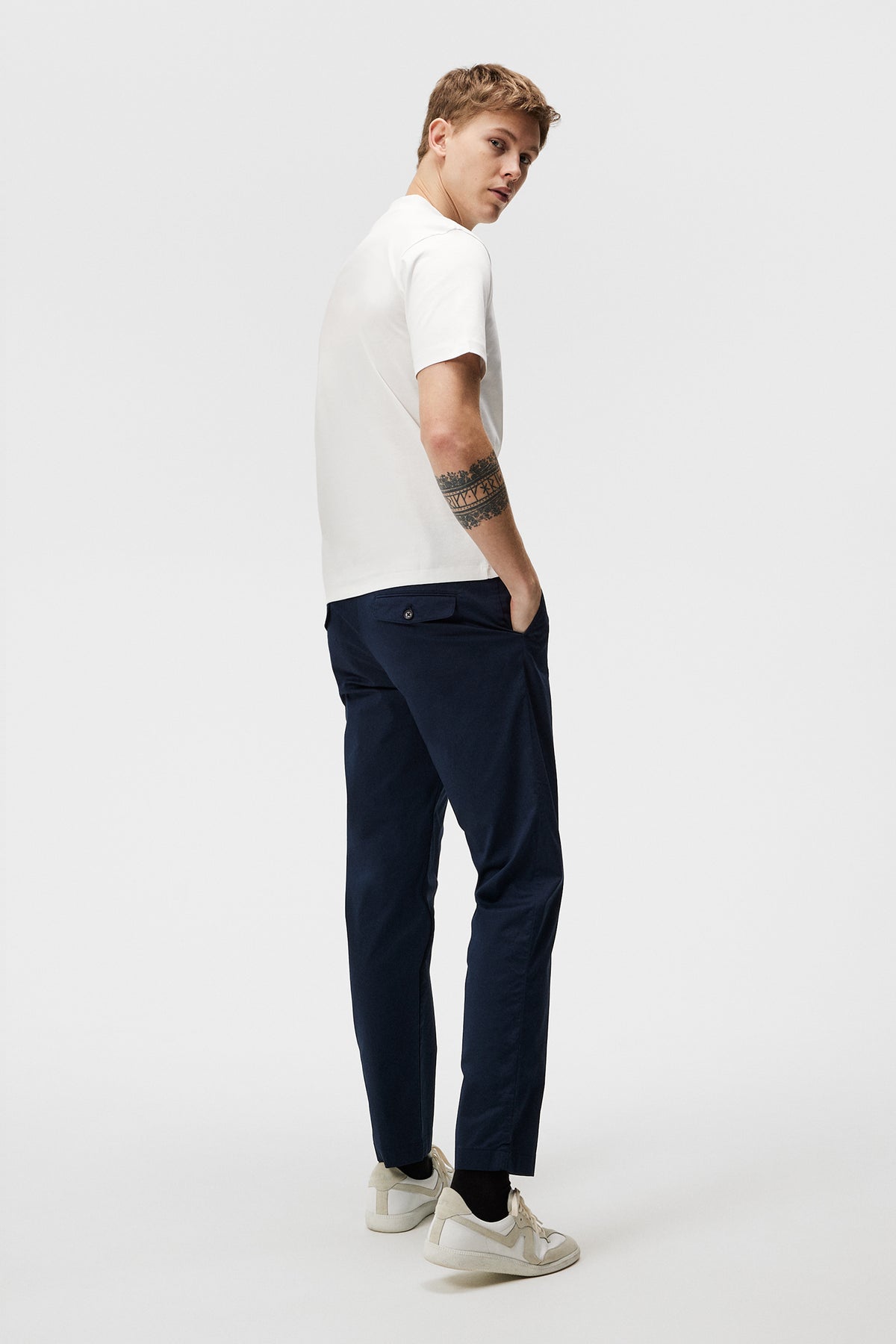 Ace Mock Neck T-shirt in White by J.Lindeberg
