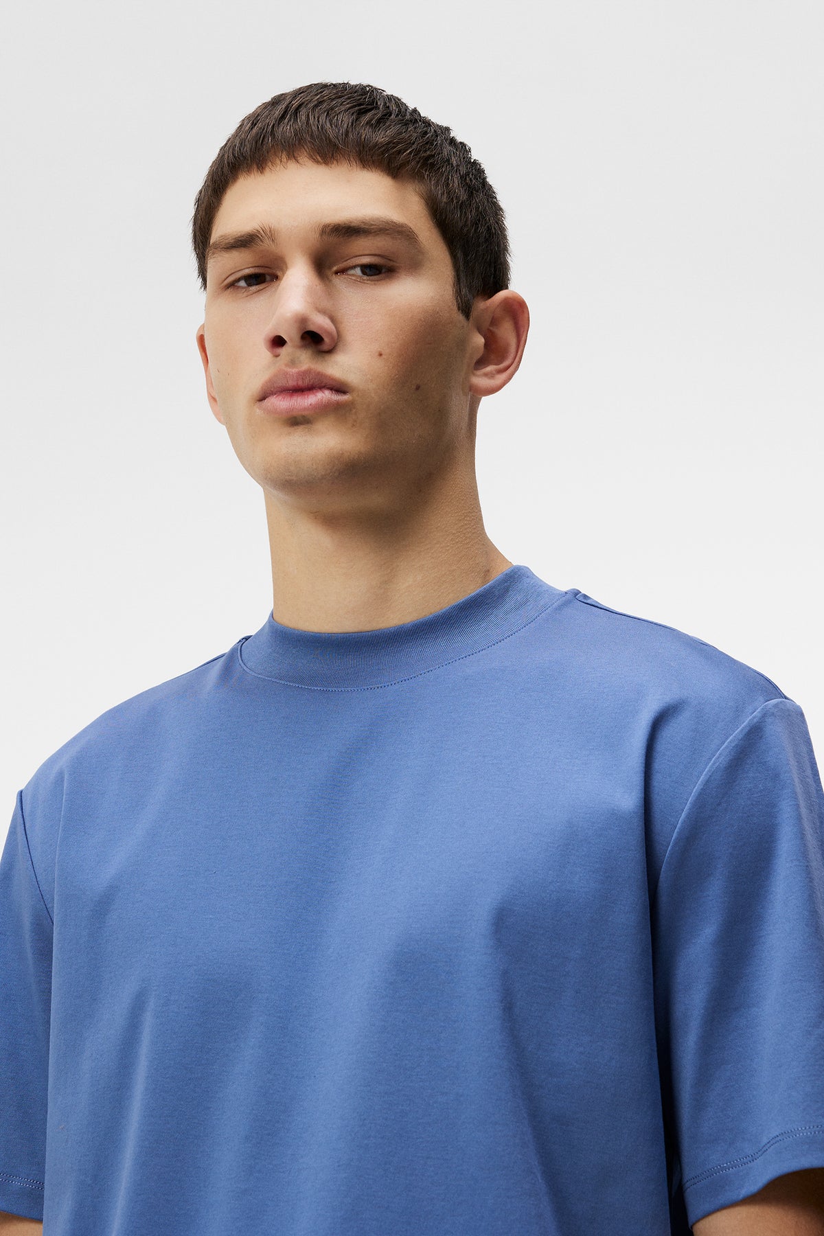 Ace Mock Neck T-shirt in Bijou Blue by J.Lindeberg