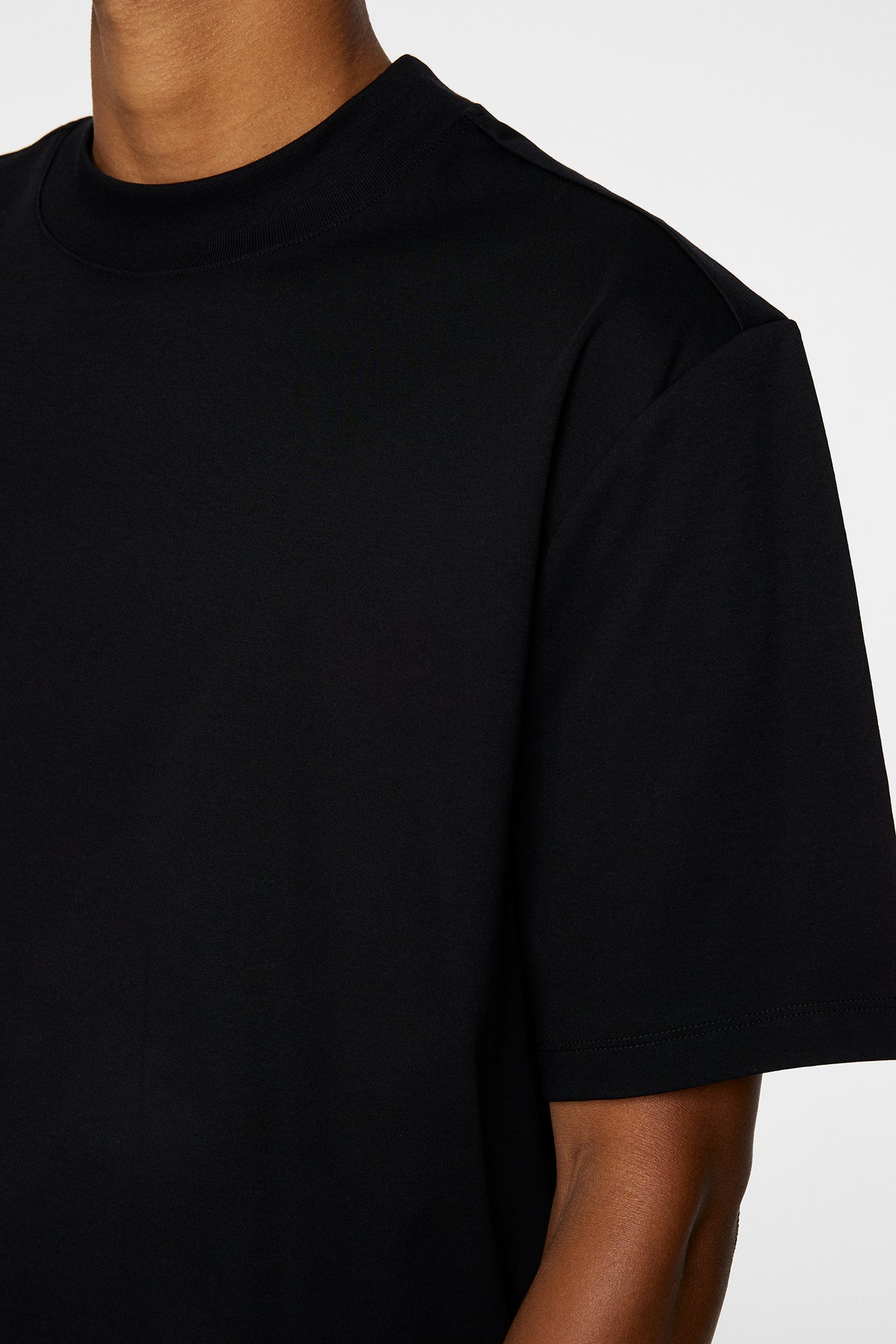 Ace Mock Neck T-Shirt in Black by J.Lindeberg