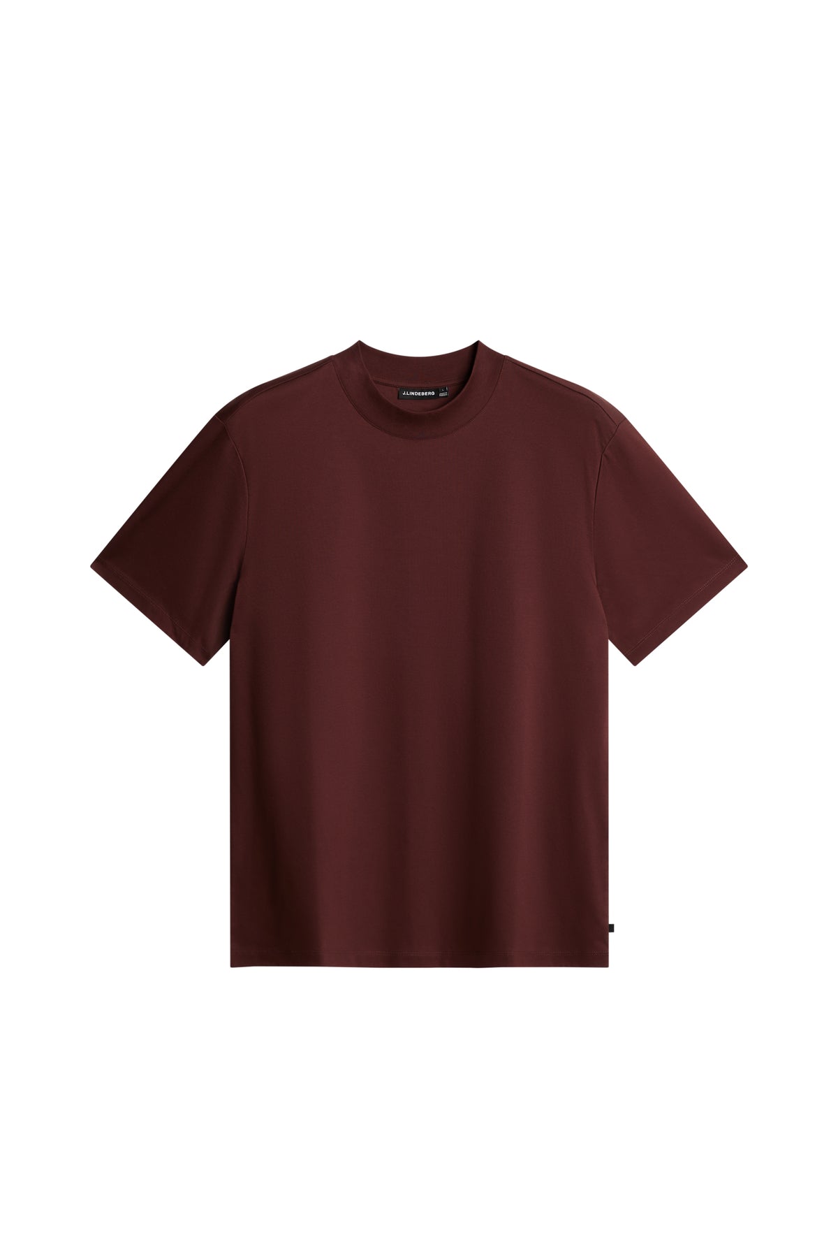 Ace Mock Neck T-Shirt in Bitter Chocolate by J.Lindeberg