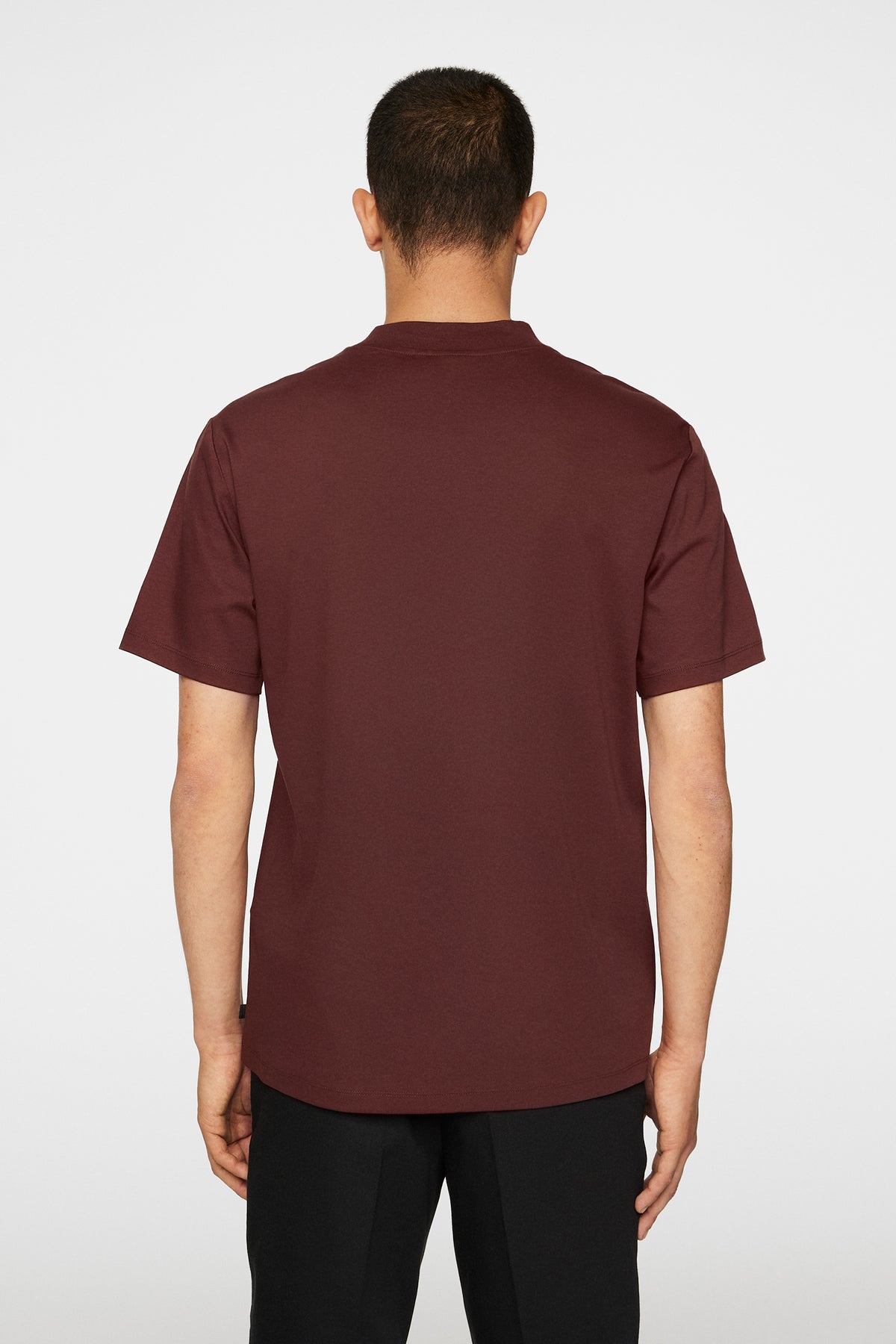 Ace Mock Neck T-Shirt in Bitter Chocolate by J.Lindeberg