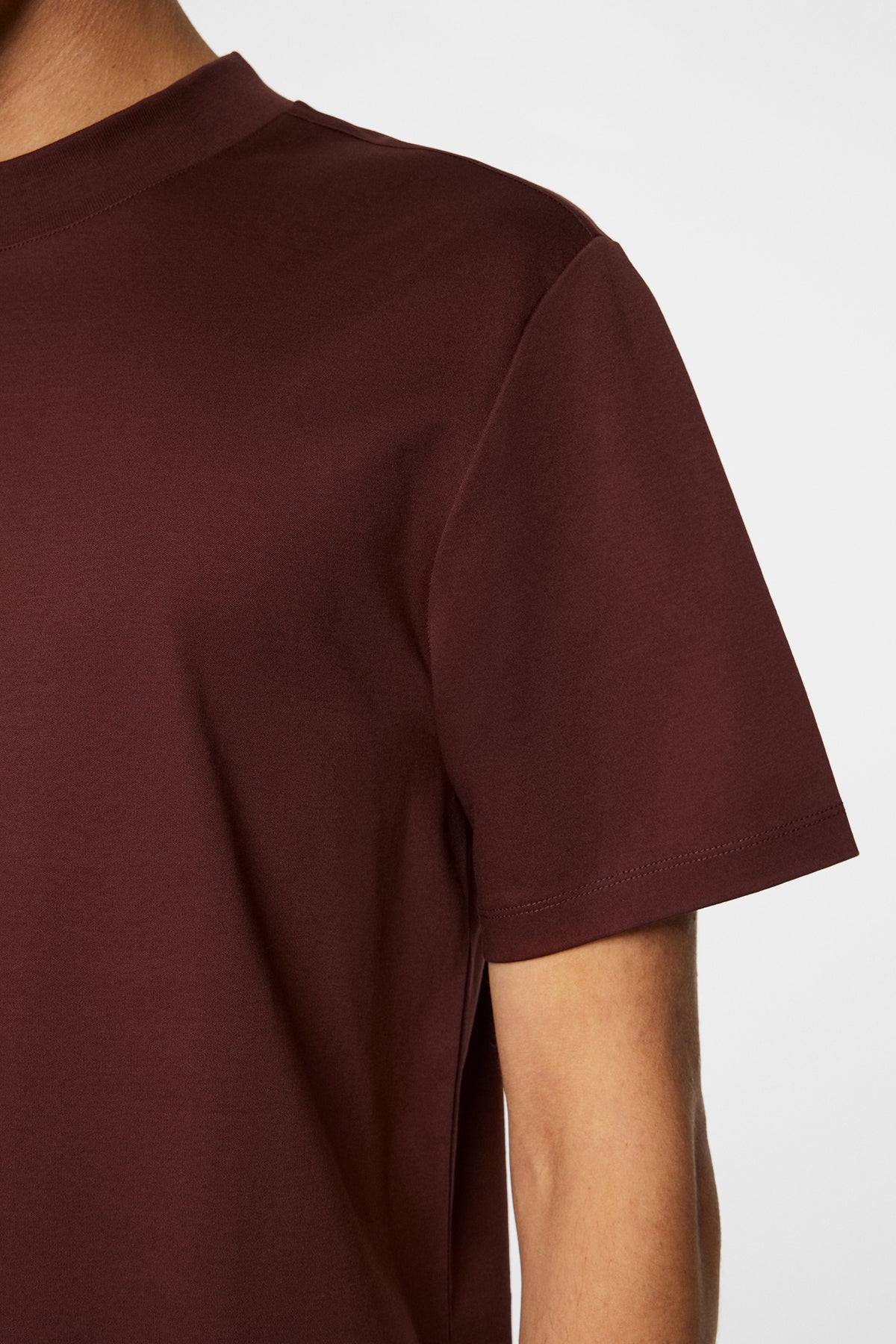 Ace Mock Neck T-Shirt in Bitter Chocolate by J.Lindeberg