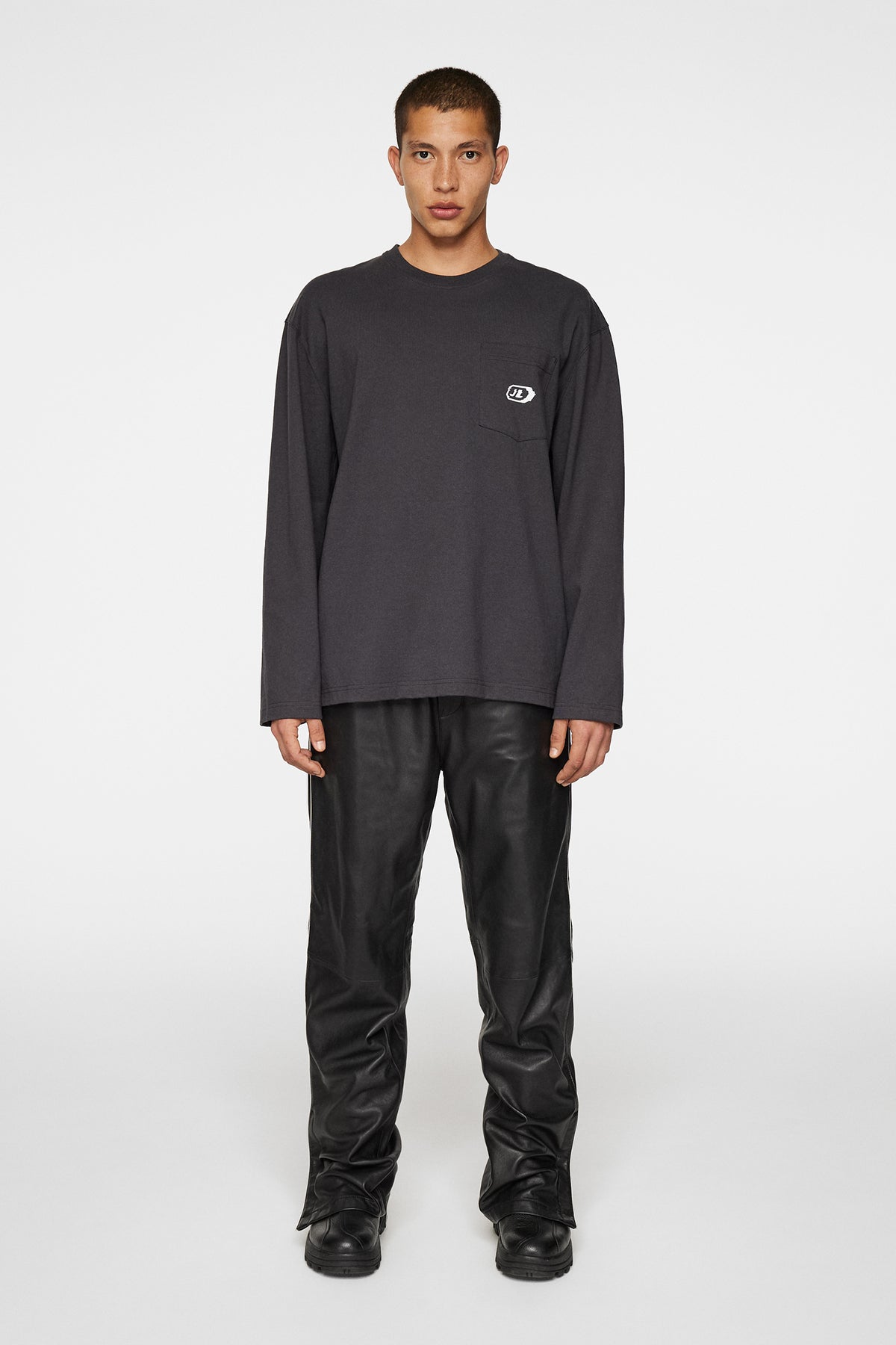 Walsh LS Pocket Tee in Washed Black by J.Lindeberg