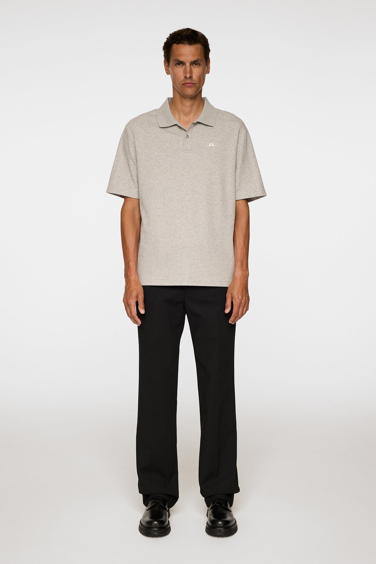Trond Polo Pique in Light Grey Melange by J.Lindeberg