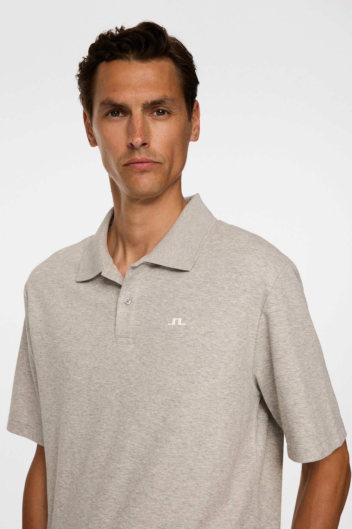 Trond Polo Pique in Light Grey Melange by J.Lindeberg