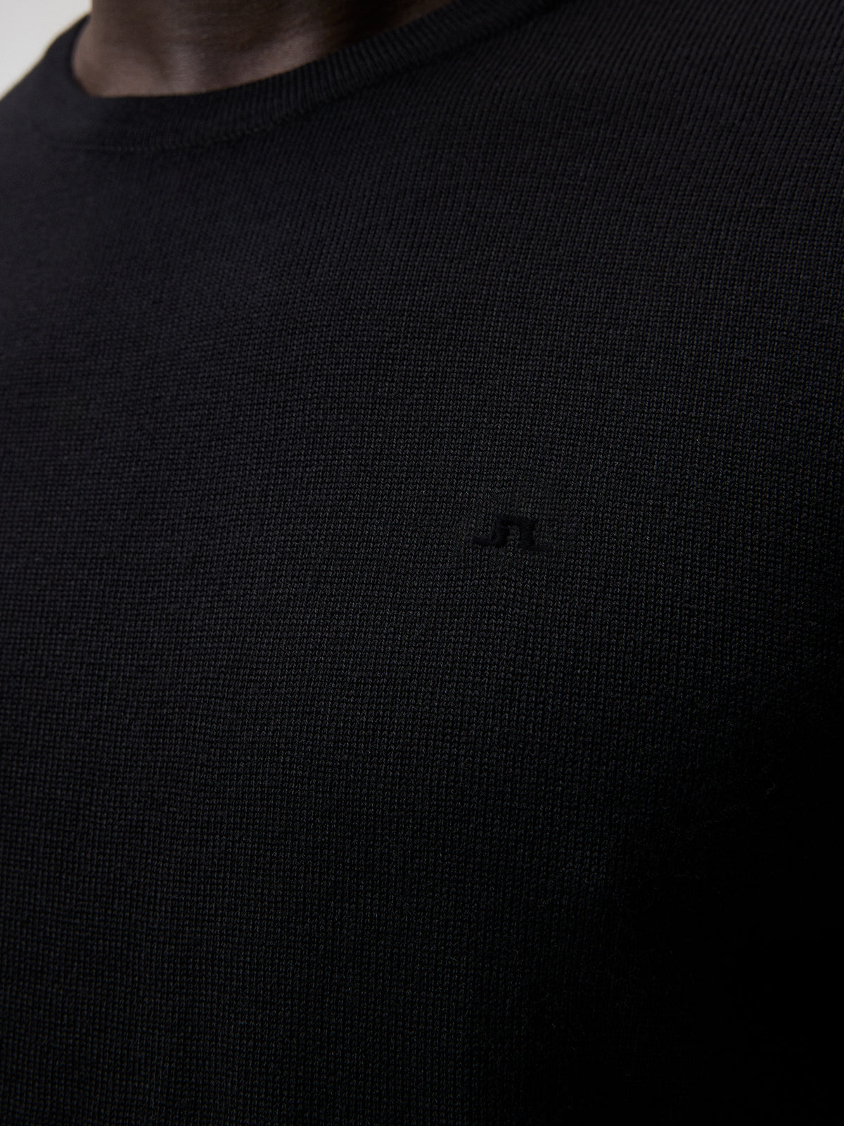 Lyle Merino Crew Neck Sweater in Black by J.Lindeberg