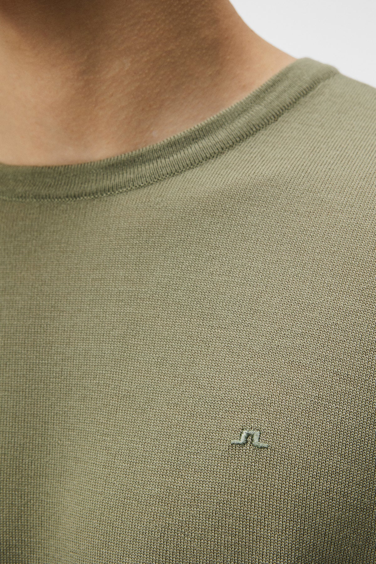 Lyle Light Merino Sweater in Oil Green by J.Lindeberg