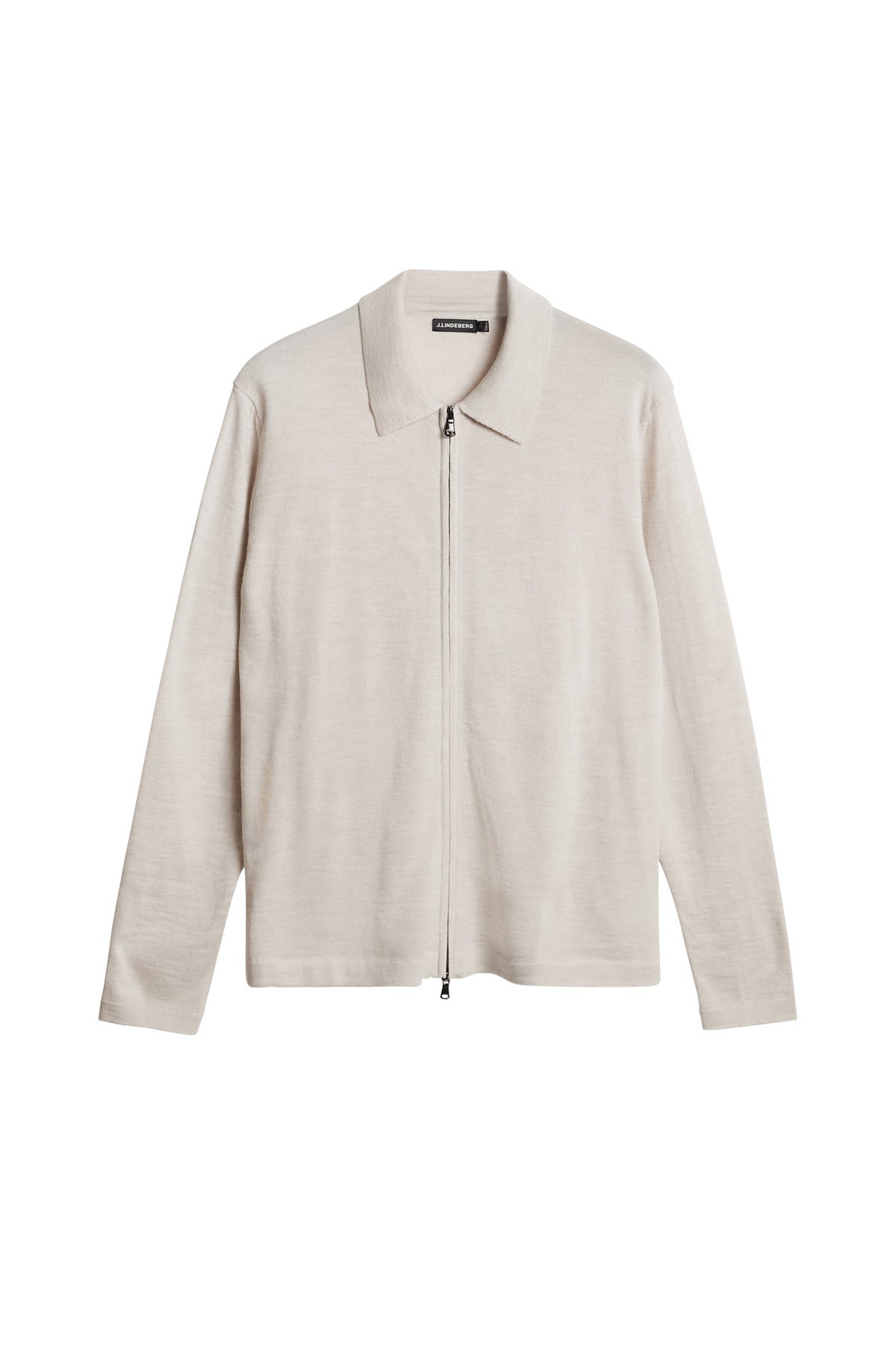Kaleb Merino Zip Cardigan in Moonbeam Melange by J.Lindeberg