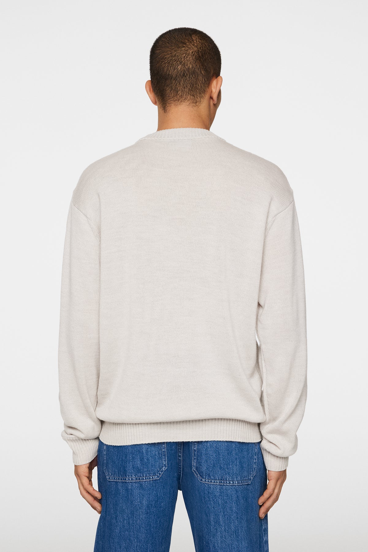 Kino Merino Crew in Moonbeam Melange by J.Lindeberg