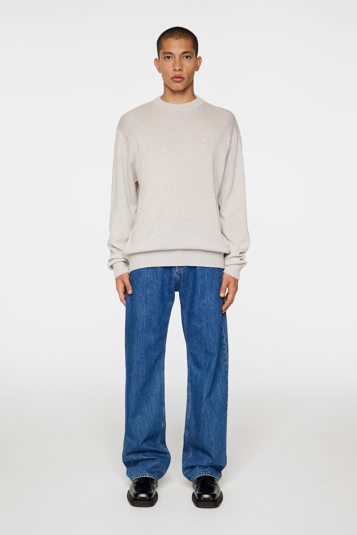 Kino Merino Crew in Moonbeam Melange by J.Lindeberg