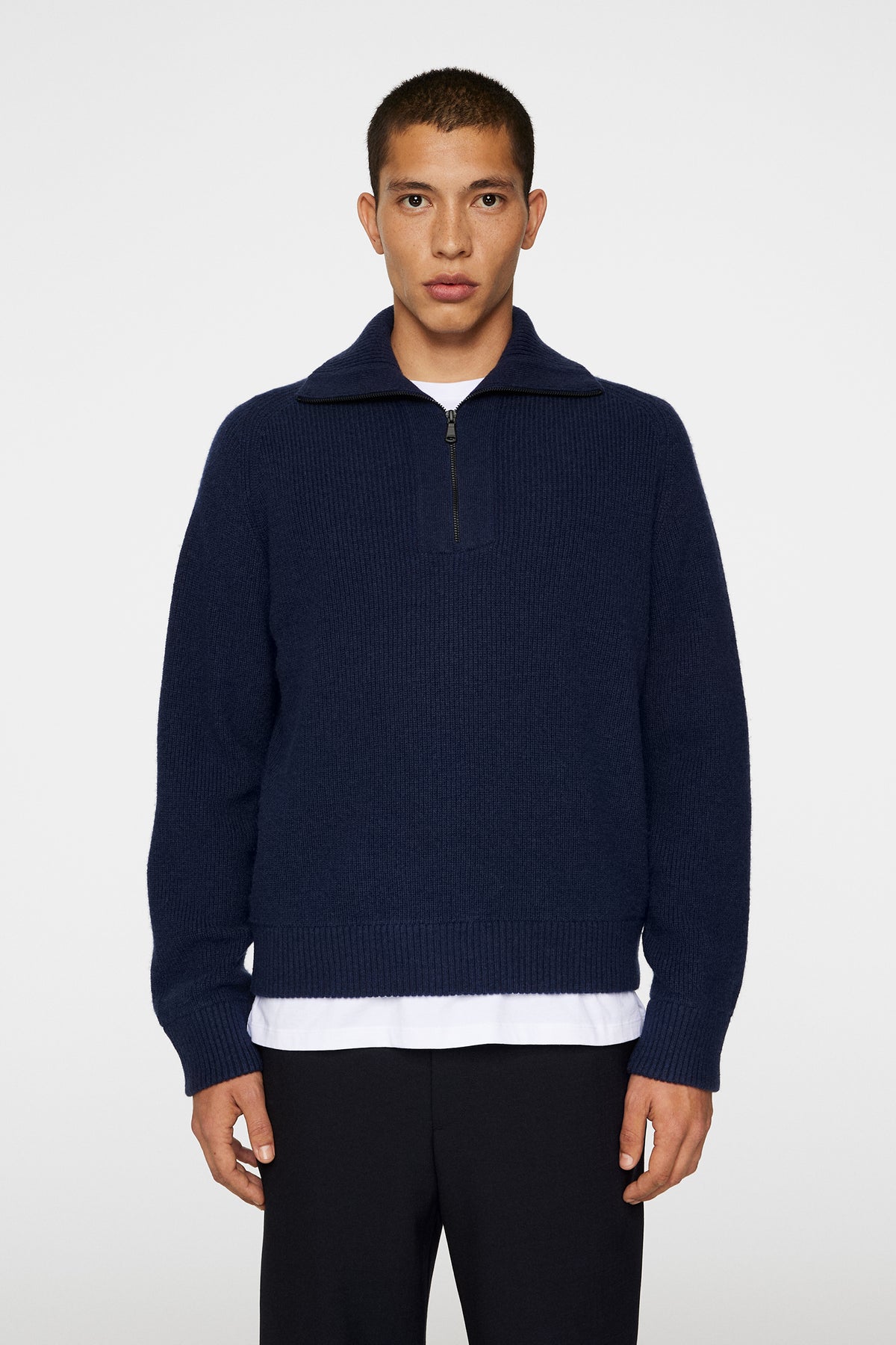 Wilmer Quarter Zip Knit in JL Navy by J.Lindeberg