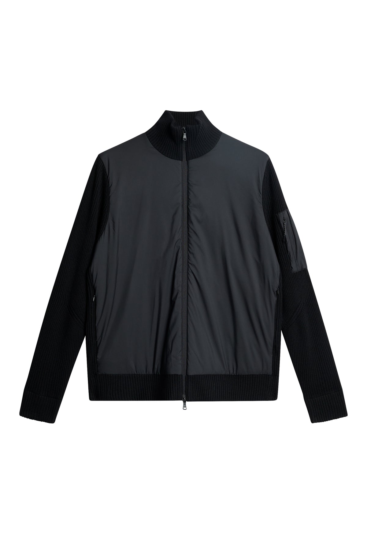 Beck Knitted Hybrid Jacket in Black by J.Lindeberg