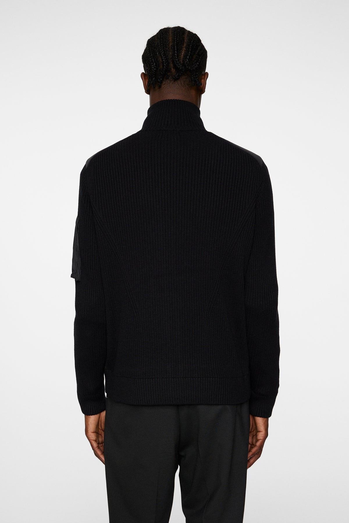 Beck Knitted Hybrid Jacket in Black by J.Lindeberg