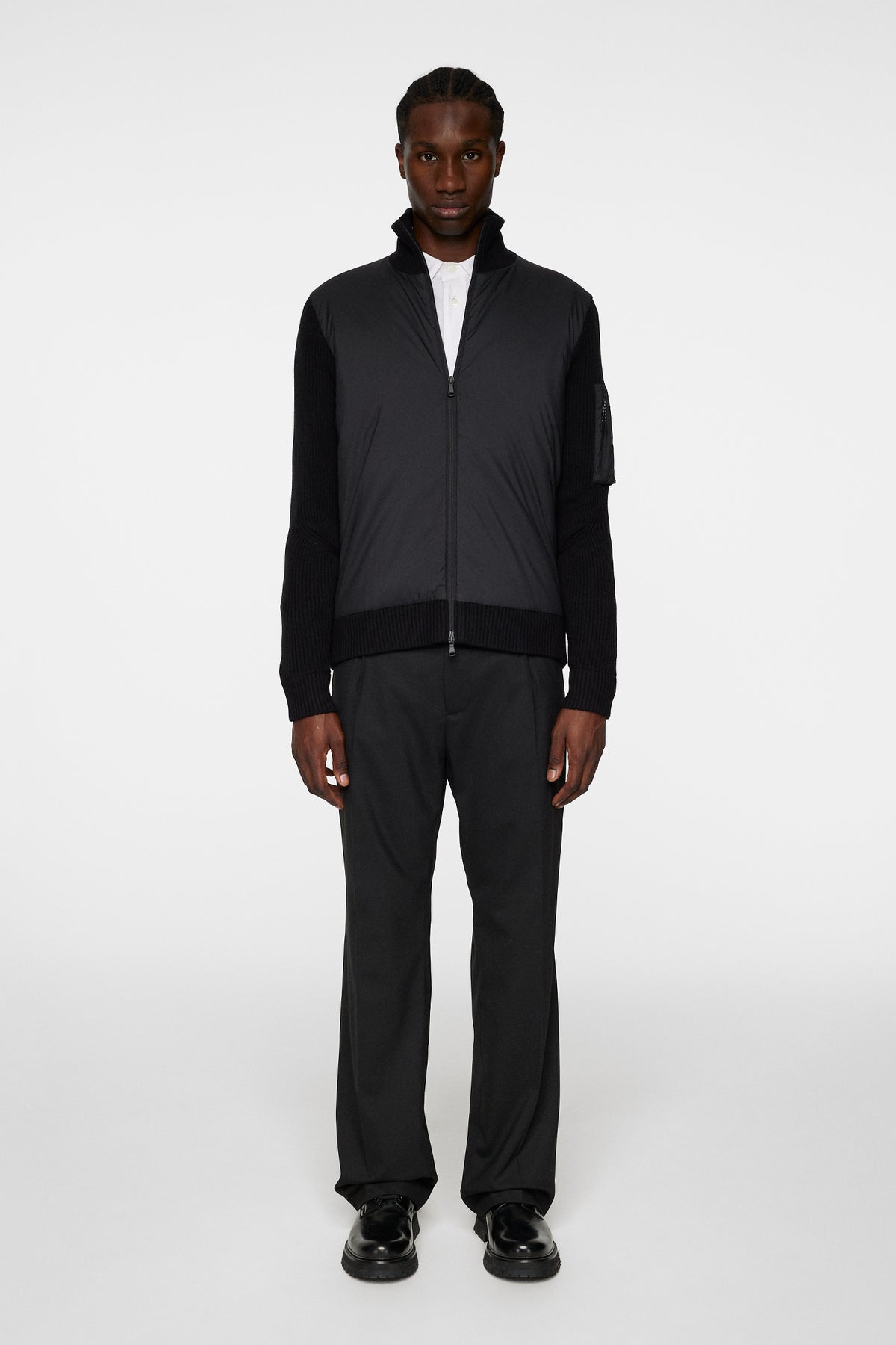 Beck Knitted Hybrid Jacket in Black by J.Lindeberg