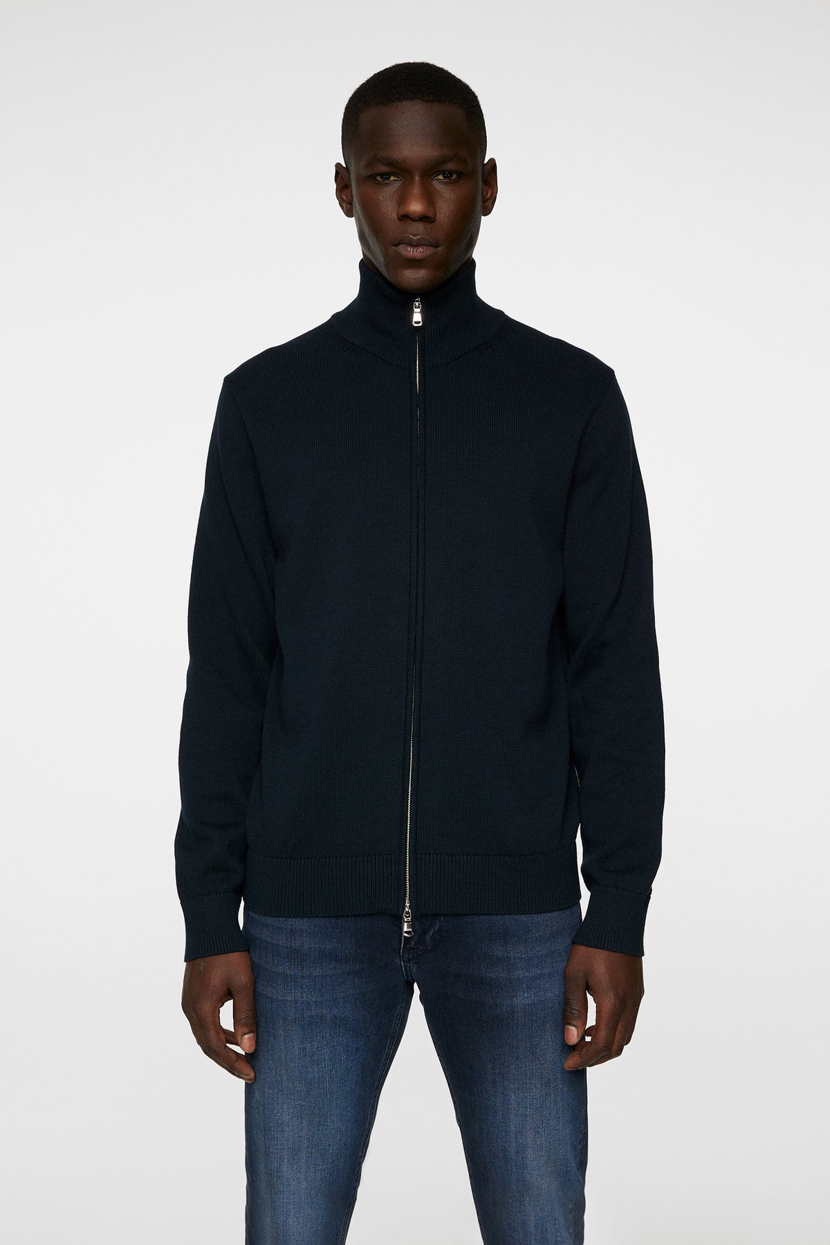 Alexis Full Zip Cardigan in JL Navy by J.Lindeberg